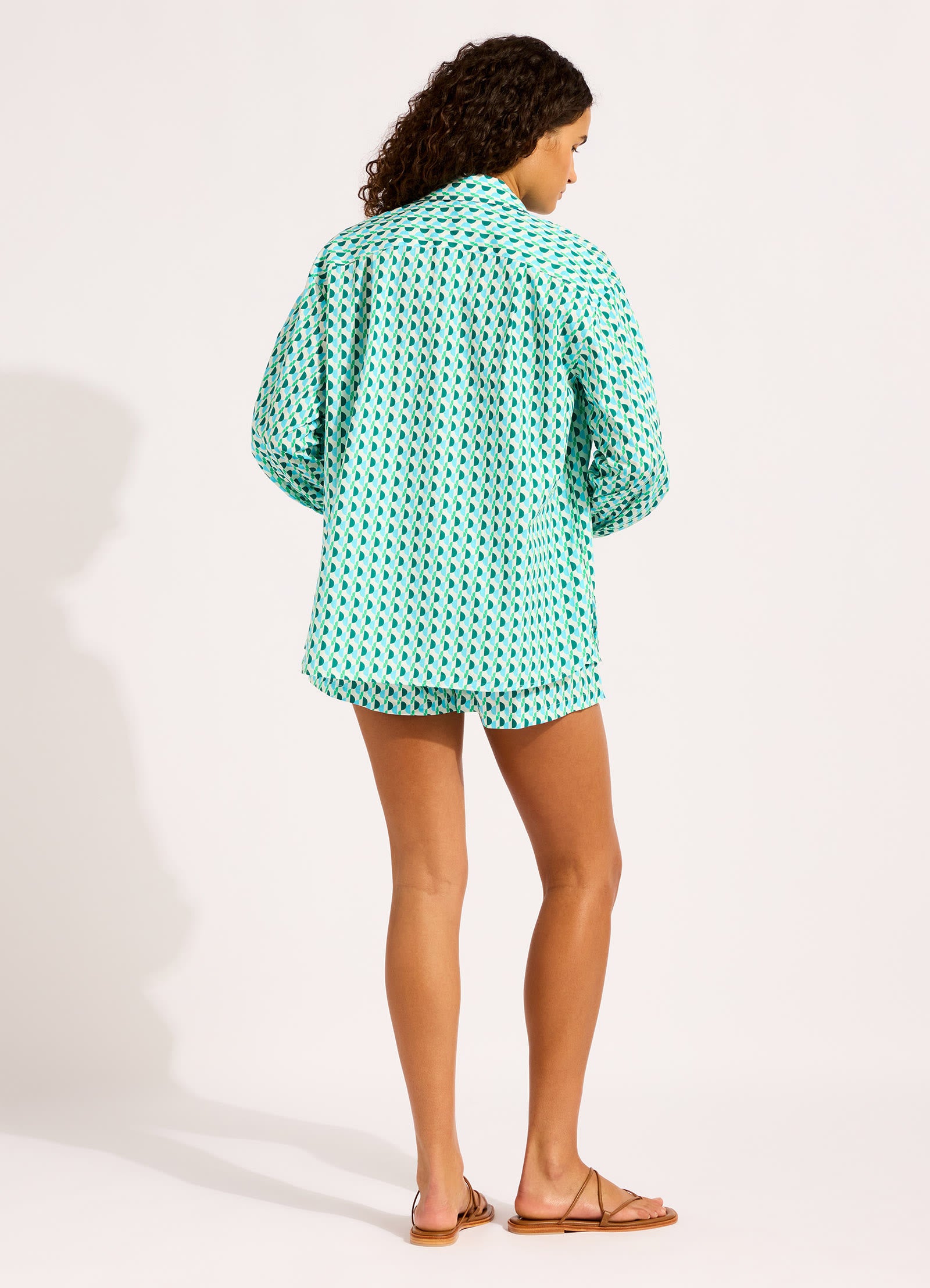 Sorrento Oversized Button Up Shirt - Vivid Green view 4