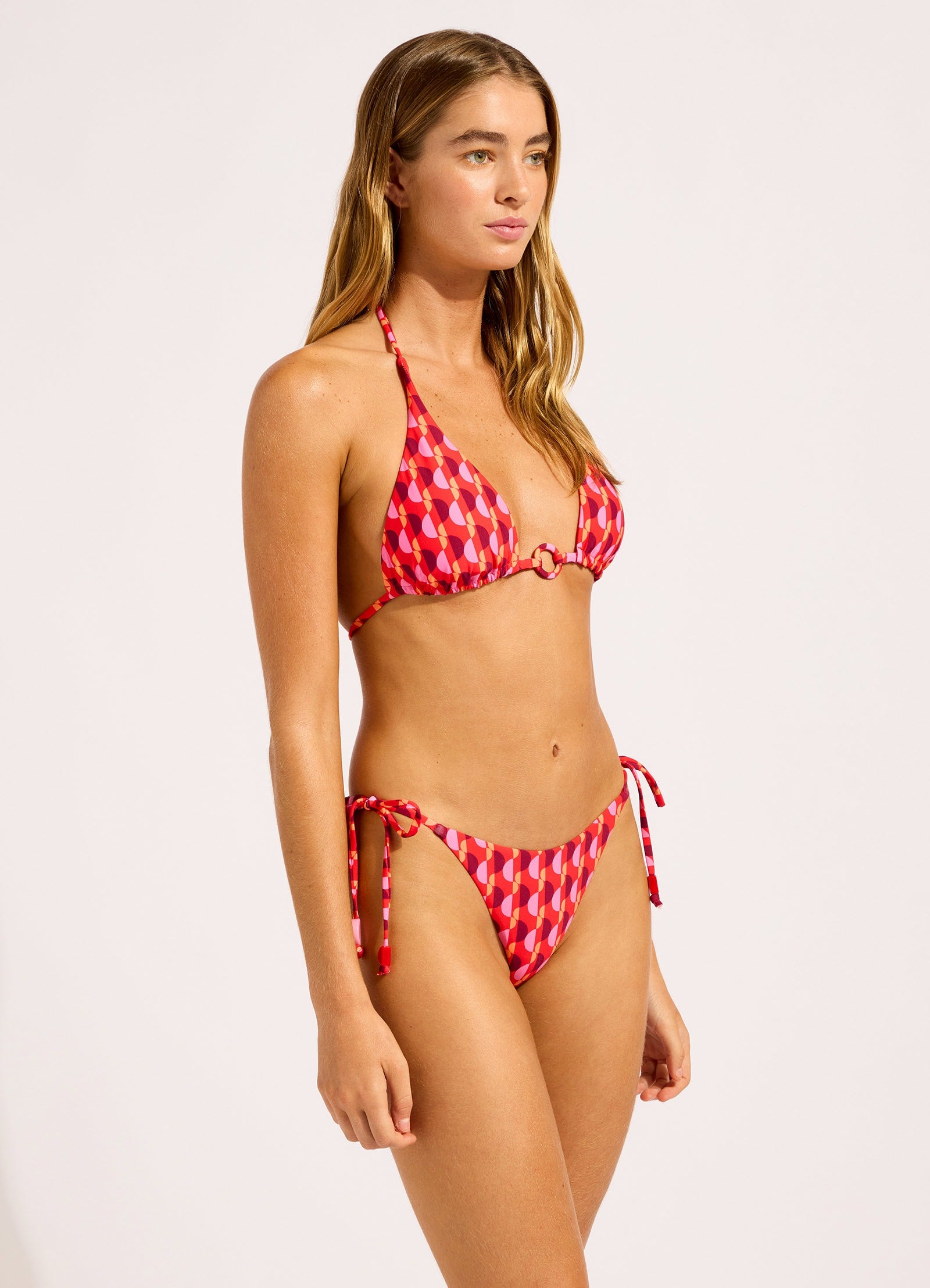 Sorrento Tie Side Bikini Bottom - Flame view 3