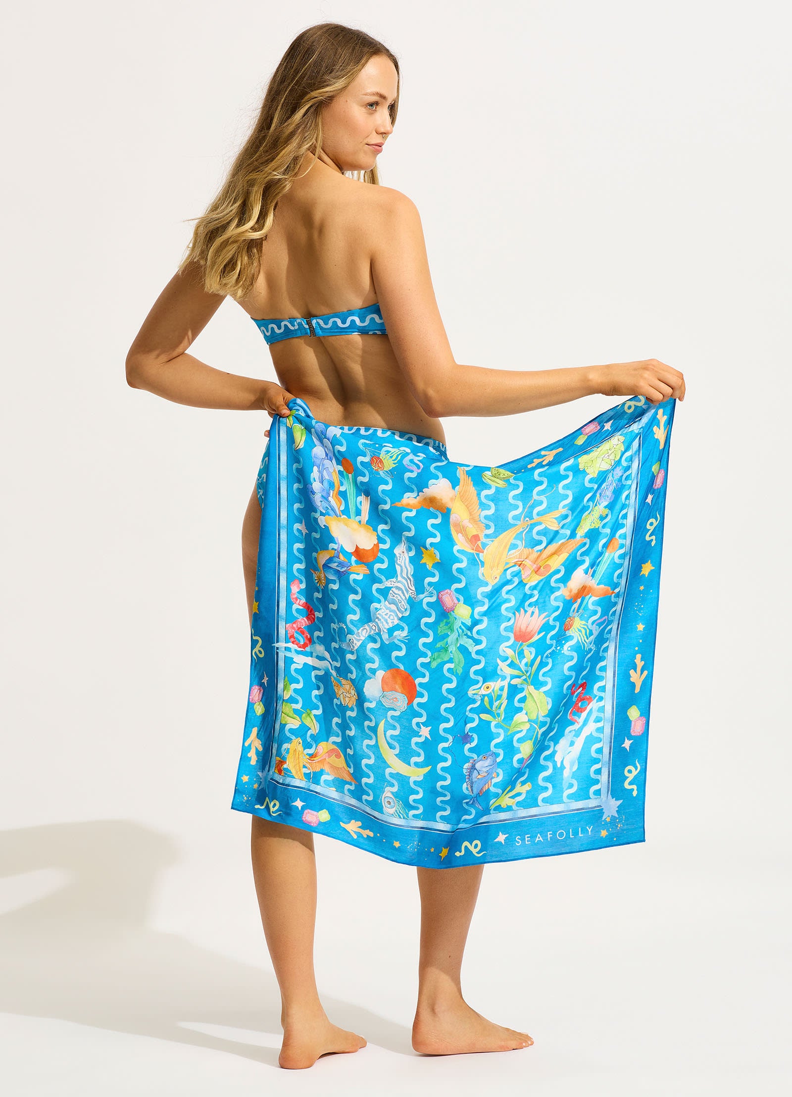 Soundwave Scarf - Turquoise - Turquoise view 3