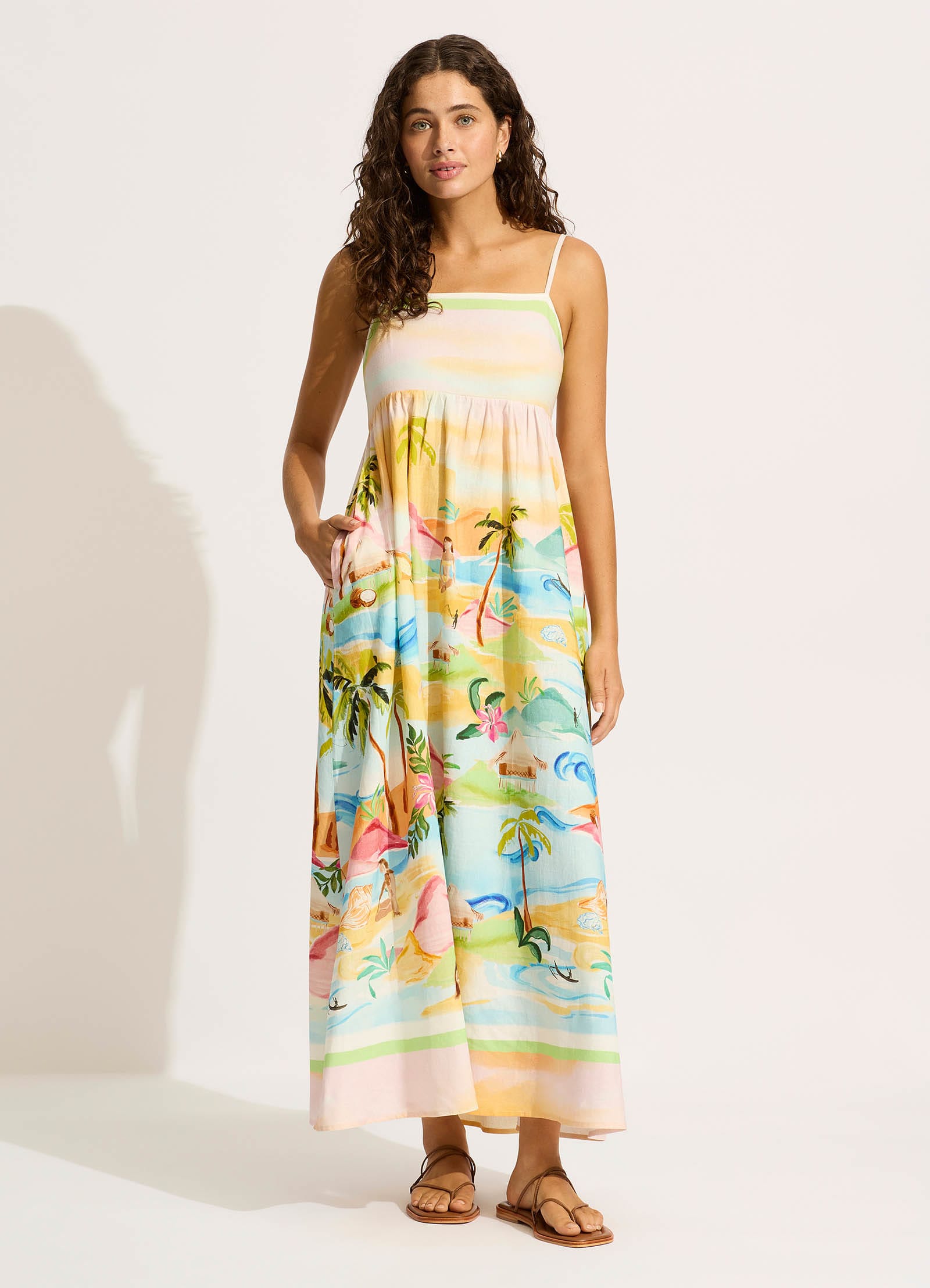South Pacific Maxi Dress - Turquoise - Turquoise