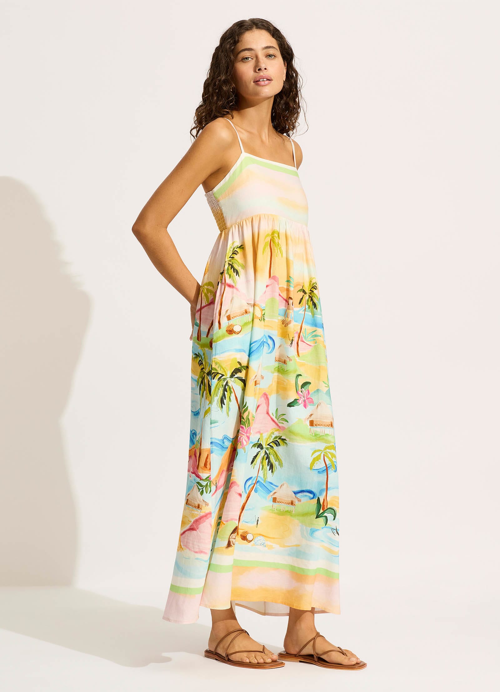 South Pacific Maxi Dress - Turquoise - Turquoise view 2