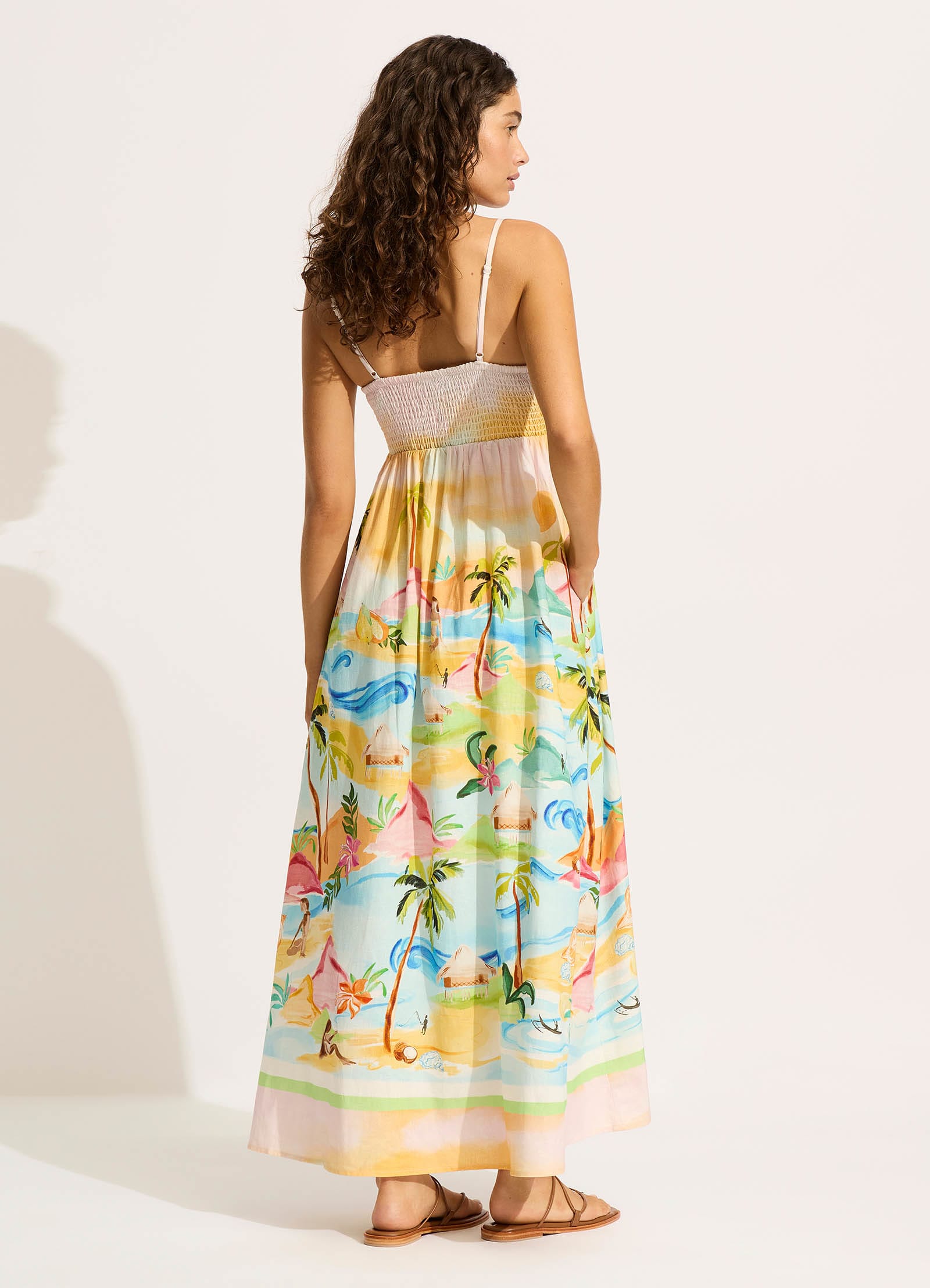 South Pacific Maxi Dress - Turquoise - Turquoise view 3
