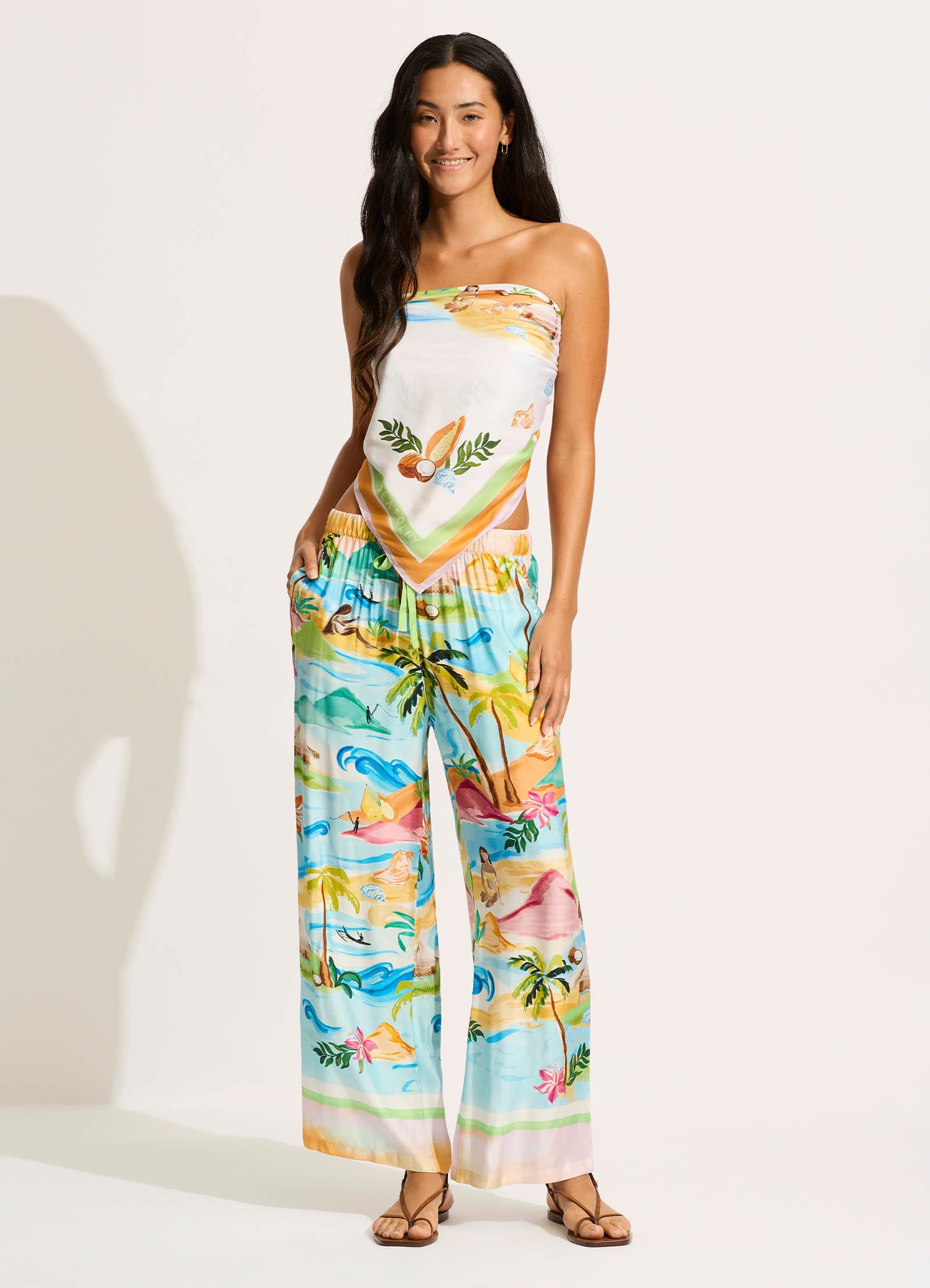 South Pacific Pant - Turquoise - Turquoise