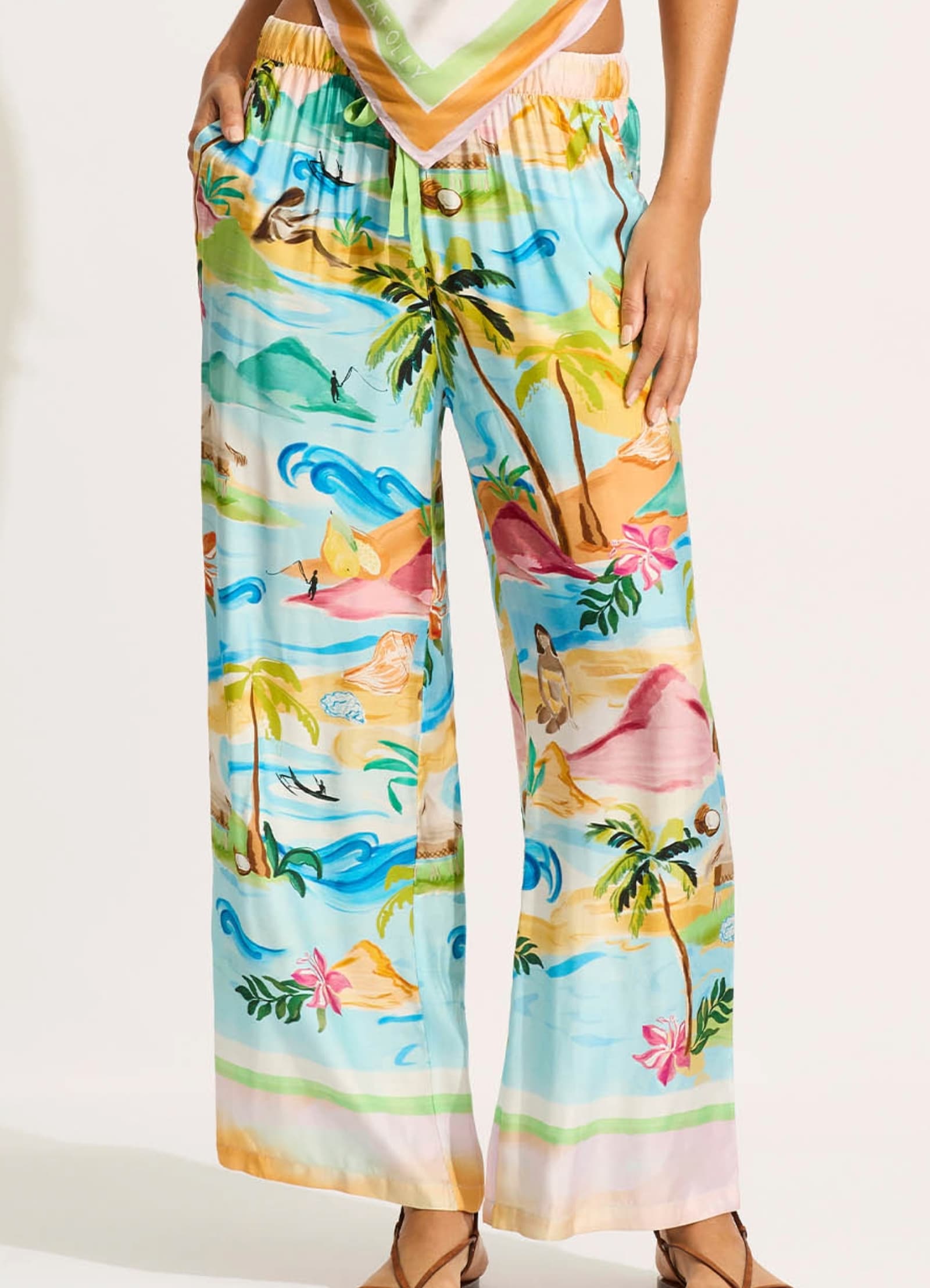 South Pacific Pant - Turquoise - Turquoise view 2