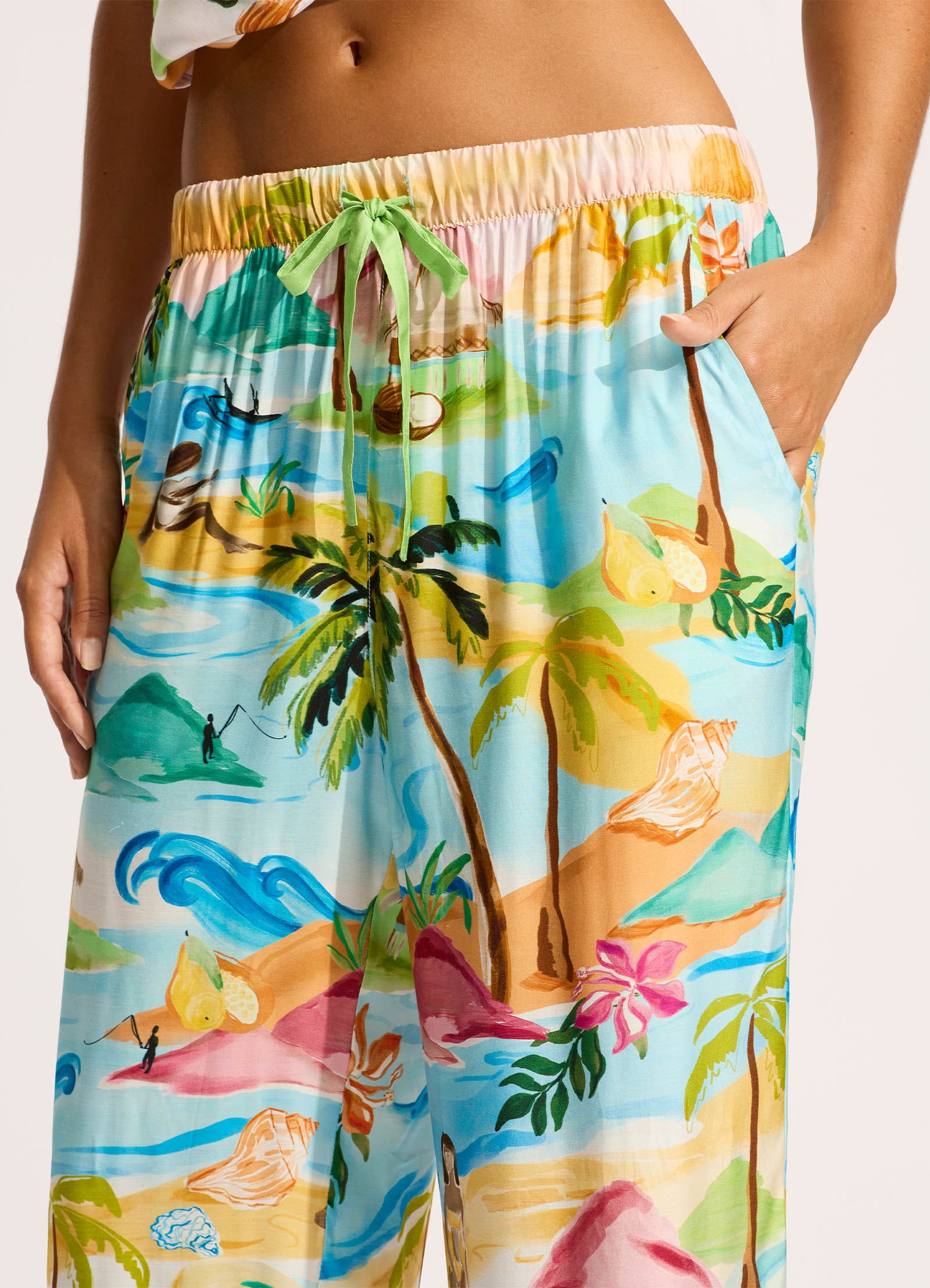 South Pacific Pant - Turquoise - Turquoise view 4