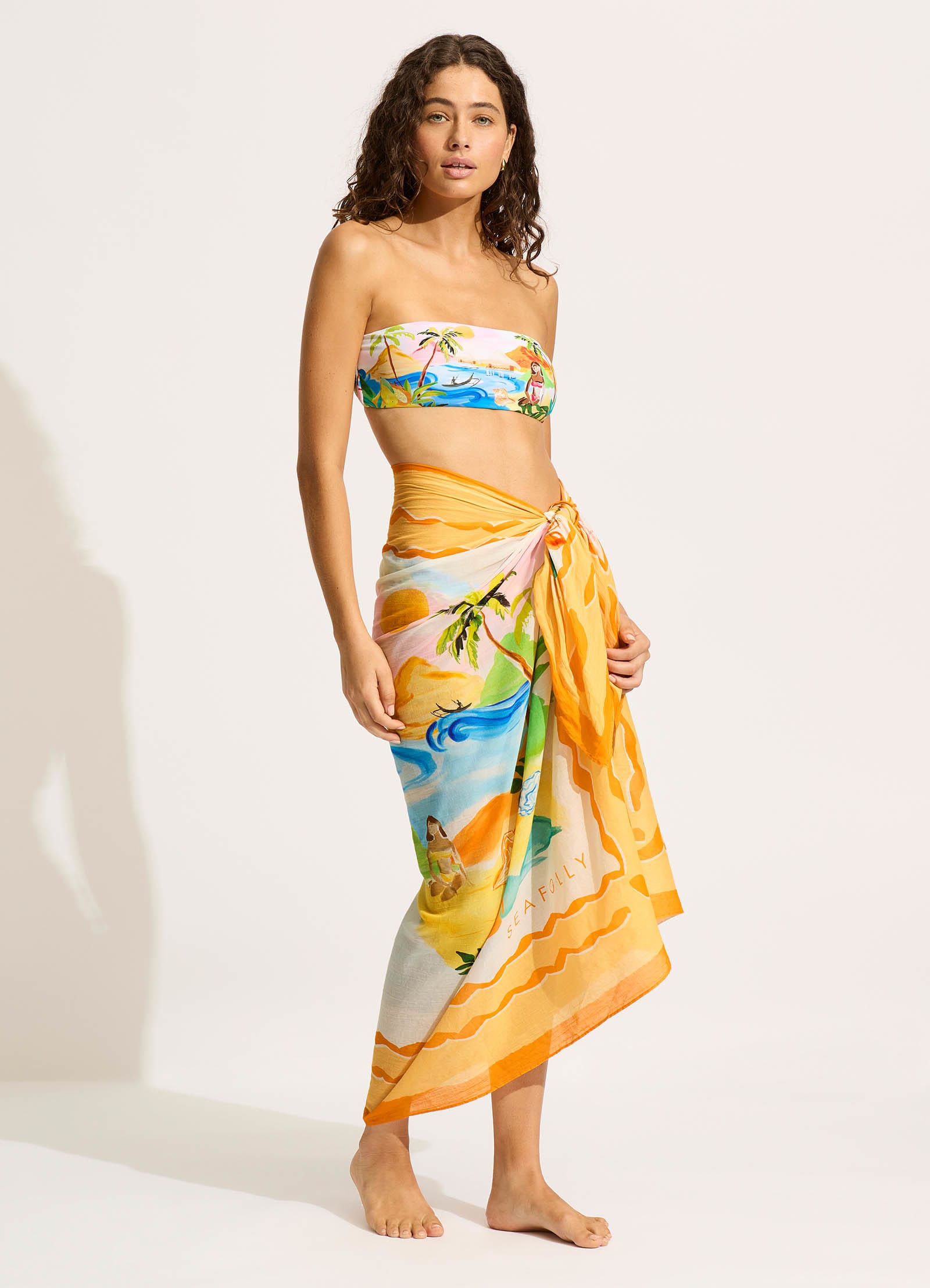 South Pacific Sarong - Turquoise - Turquoise view 2