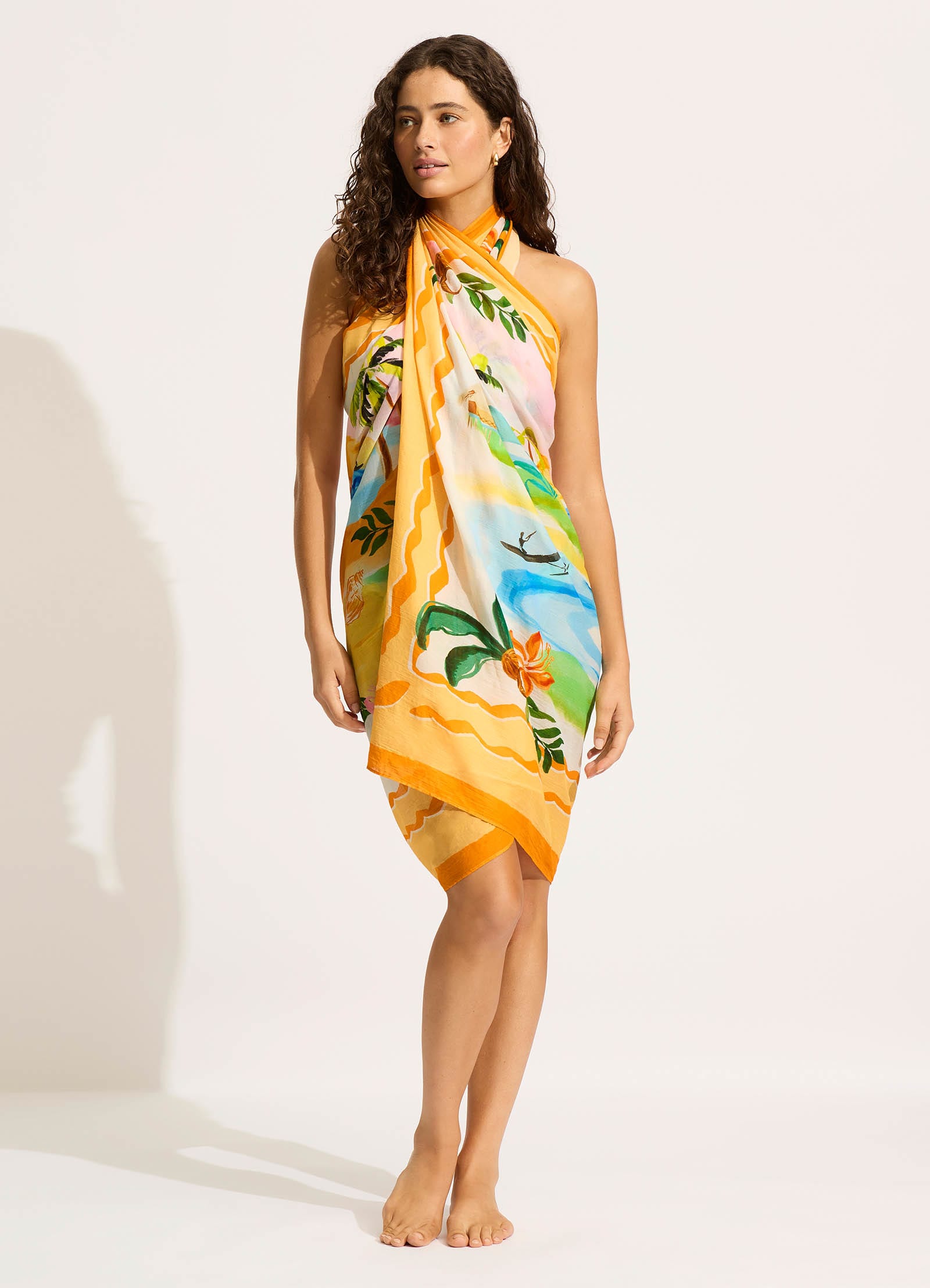 South Pacific Sarong - Turquoise - Turquoise view 5
