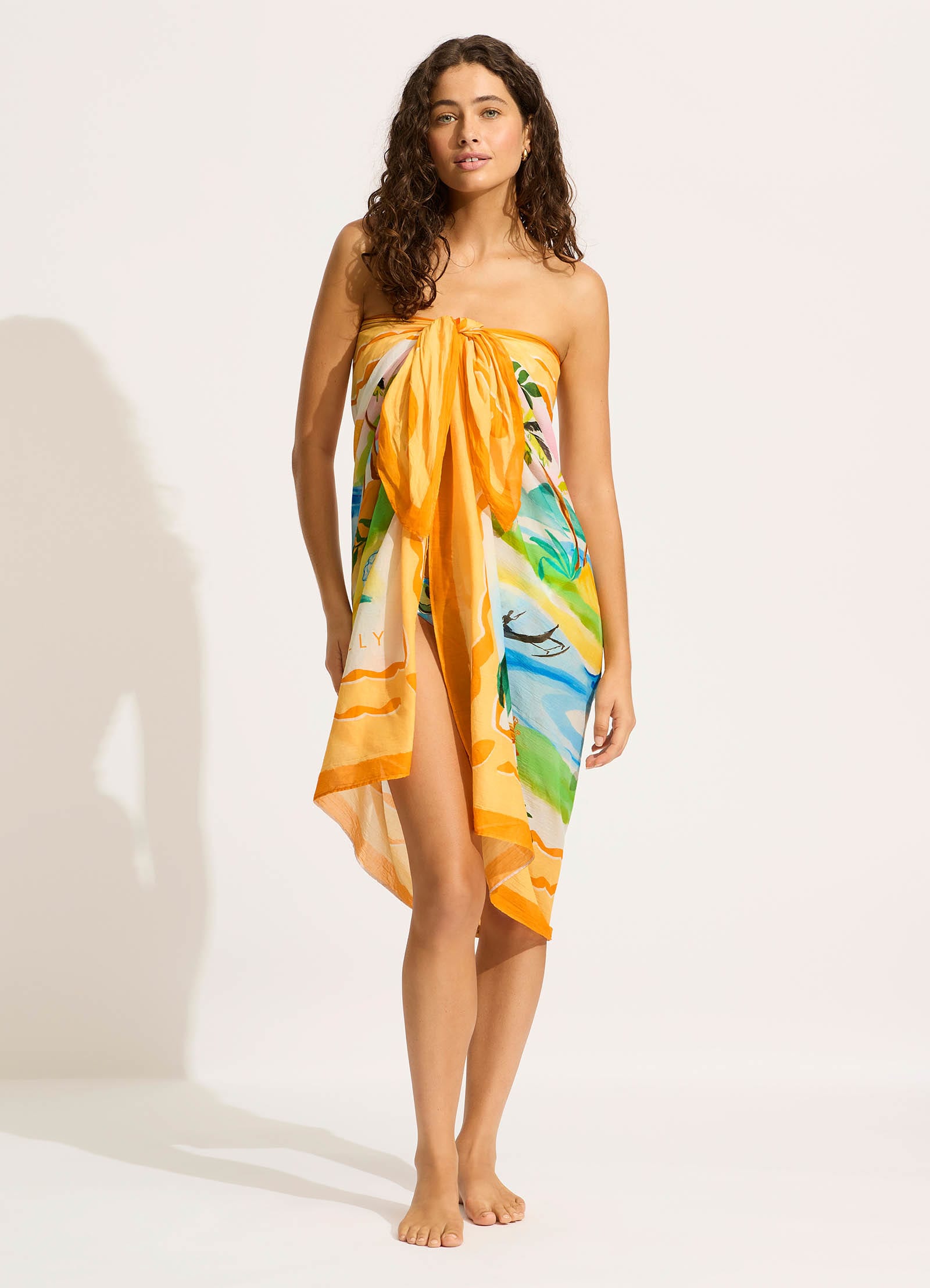 South Pacific Sarong - Turquoise - Turquoise view 6