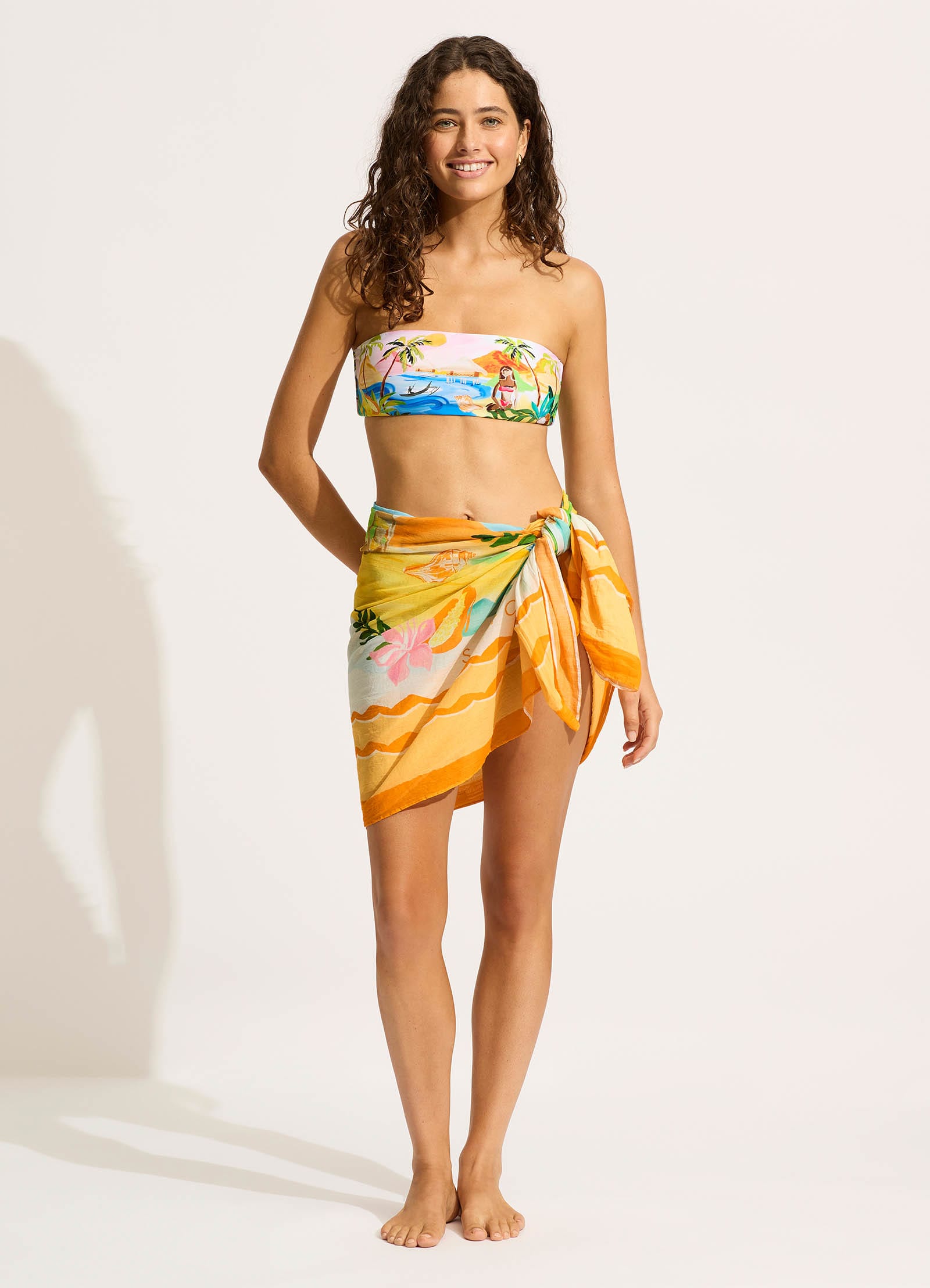 South Pacific Sarong - Turquoise - Turquoise view 7