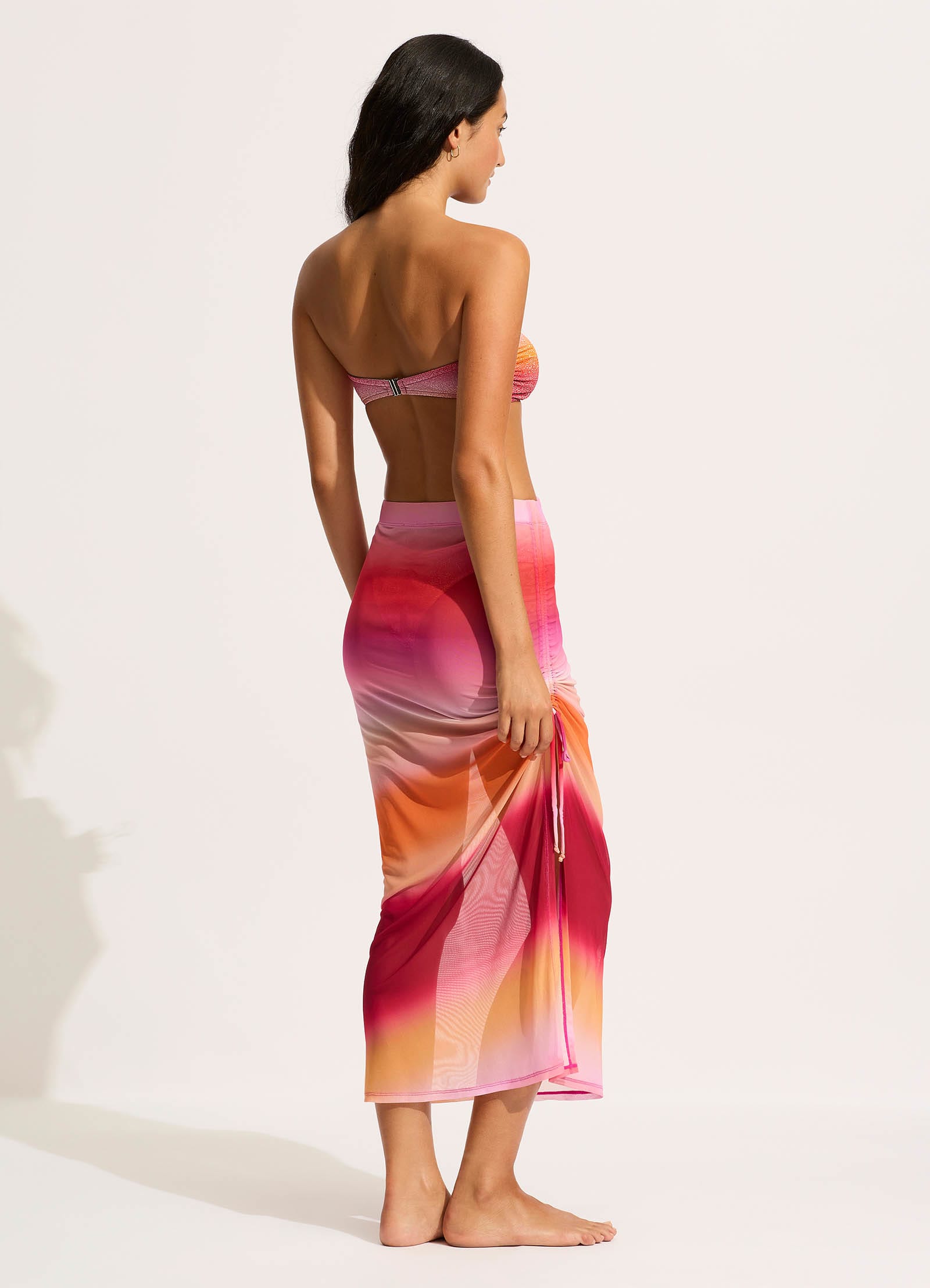 Spectrum Mesh Midi Skirt - Hot Pink - Hot Pink view 4