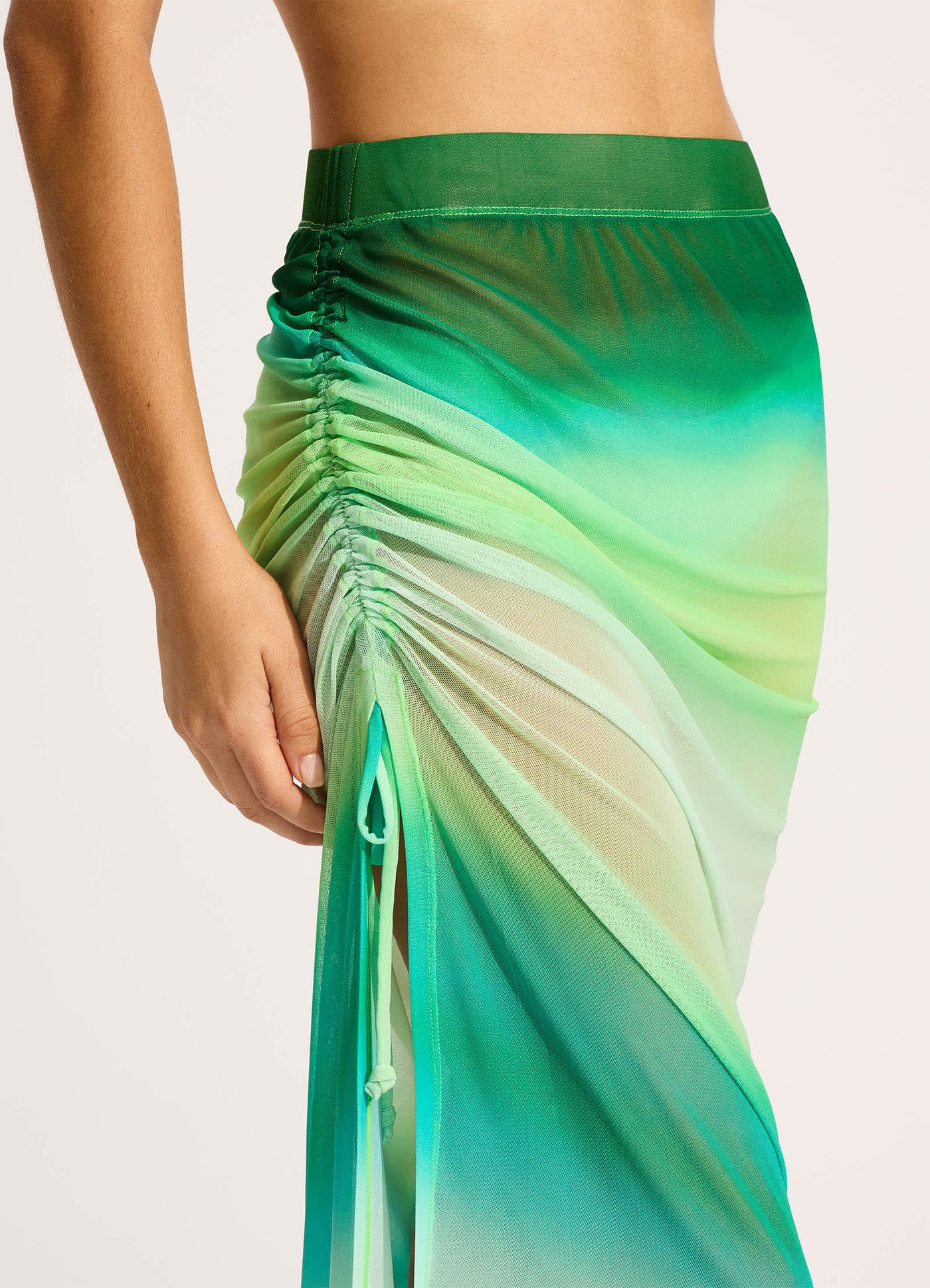 Spectrum Mesh Midi Skirt - Jade - Jade view 5