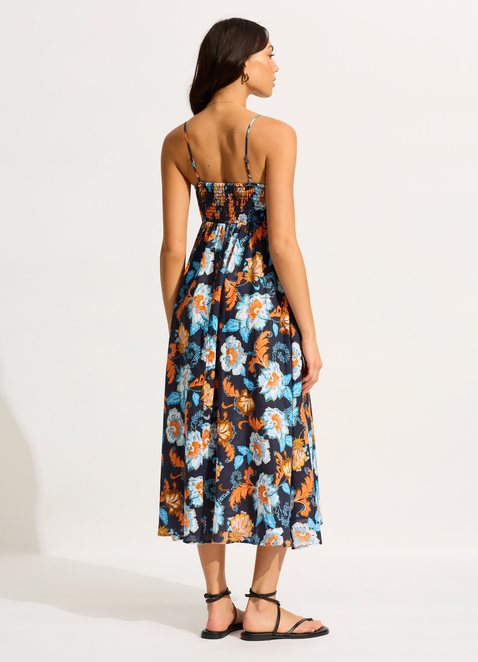 Spring Festival Midi Dress - True Navy - True Navy view 3