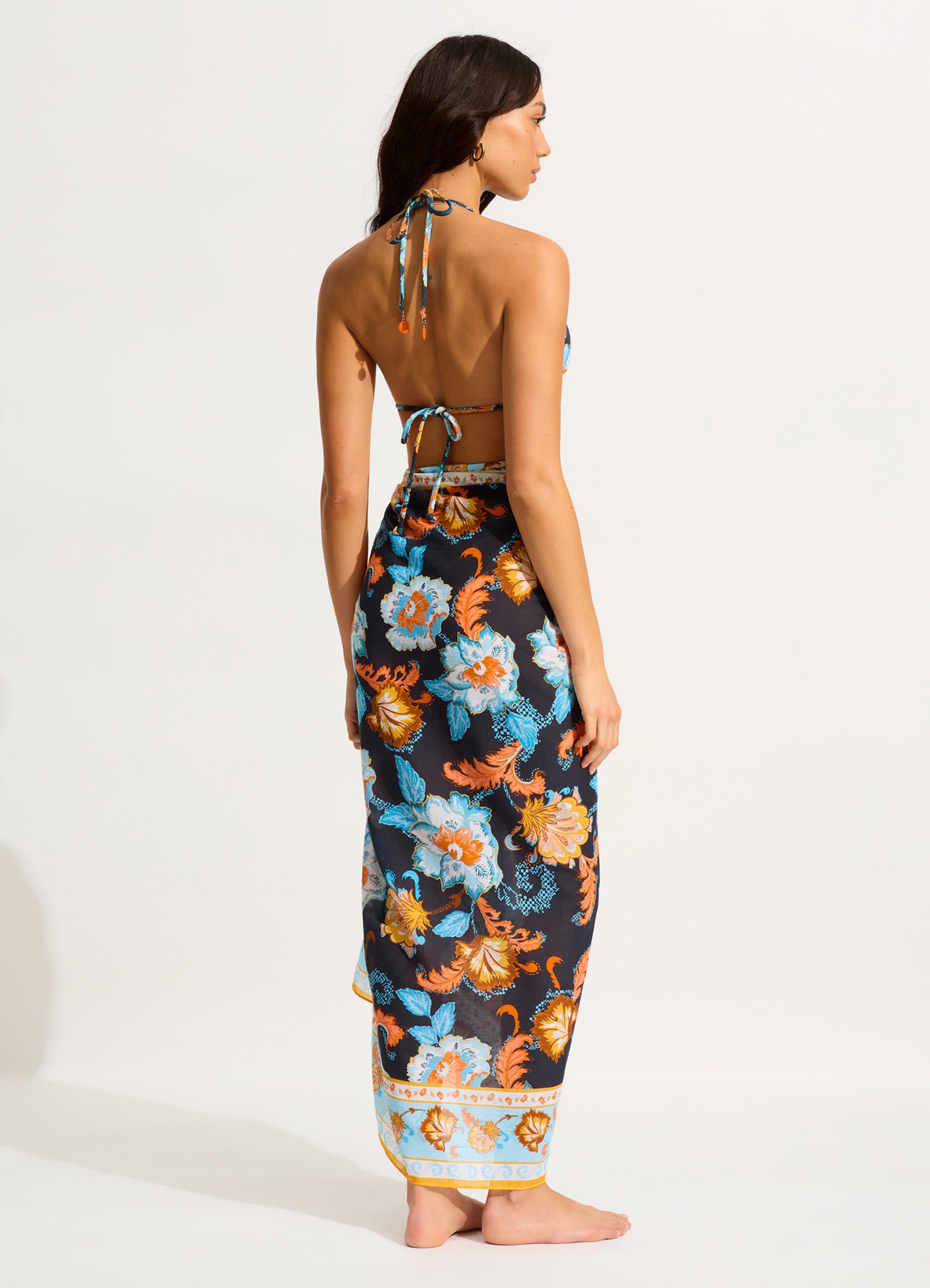 Spring Festival Sarong - True Navy - True Navy view 3