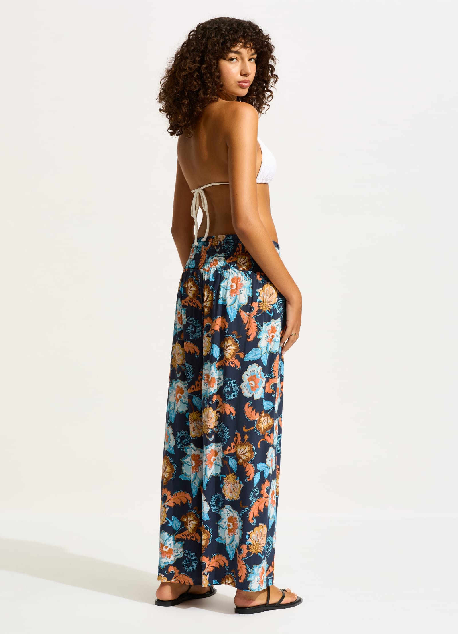 Spring Festival Shirring Pant - True Navy - True Navy view 4
