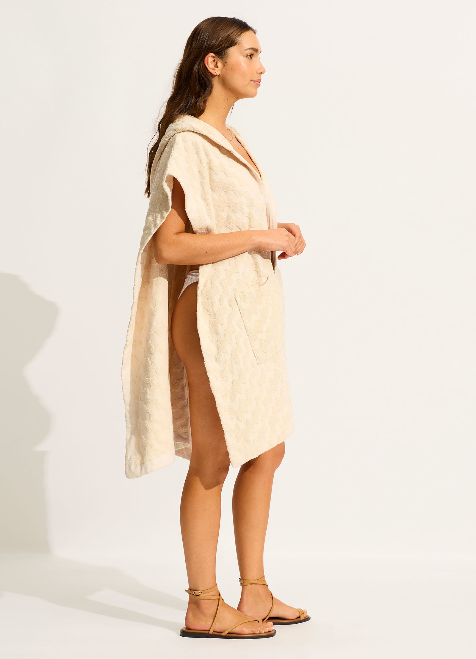 Spring Festival Towel Poncho - Sand - Sand view 2