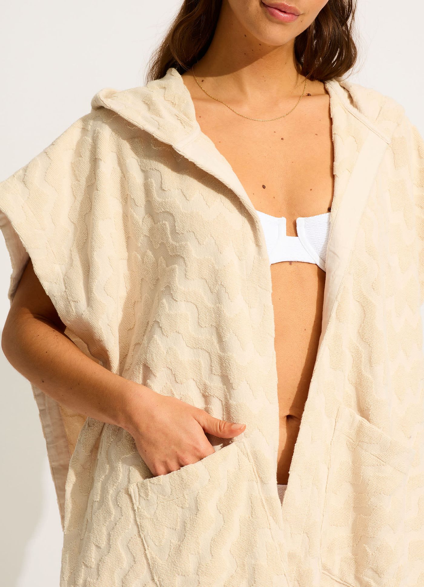 Spring Festival Towel Poncho - Sand - Sand view 4