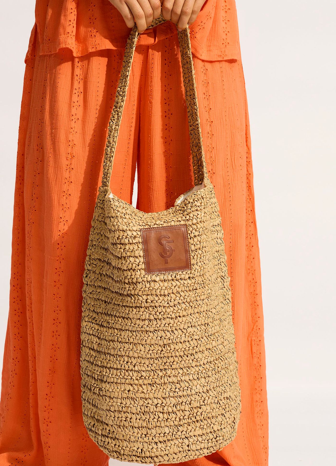 Spring Festival Tube Tote Bag - Natural - Natural view 5