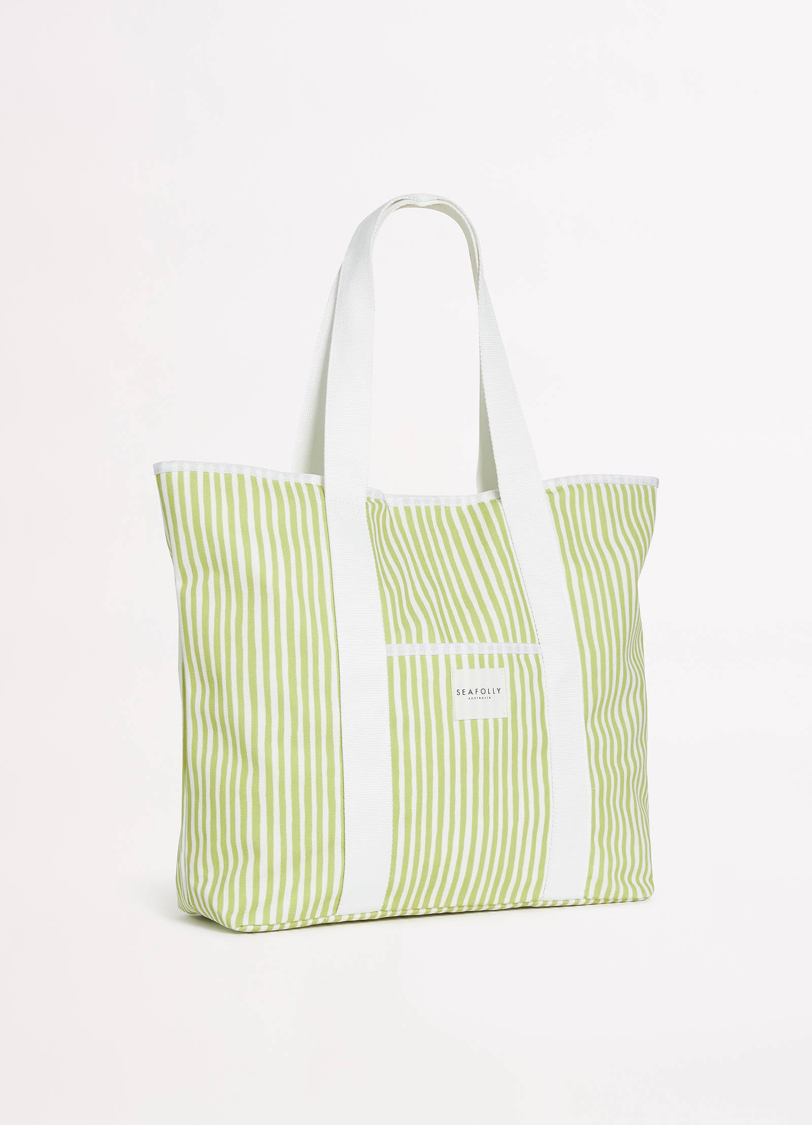 Stripe Tote Bag - Soft Olive - Soft Olive
