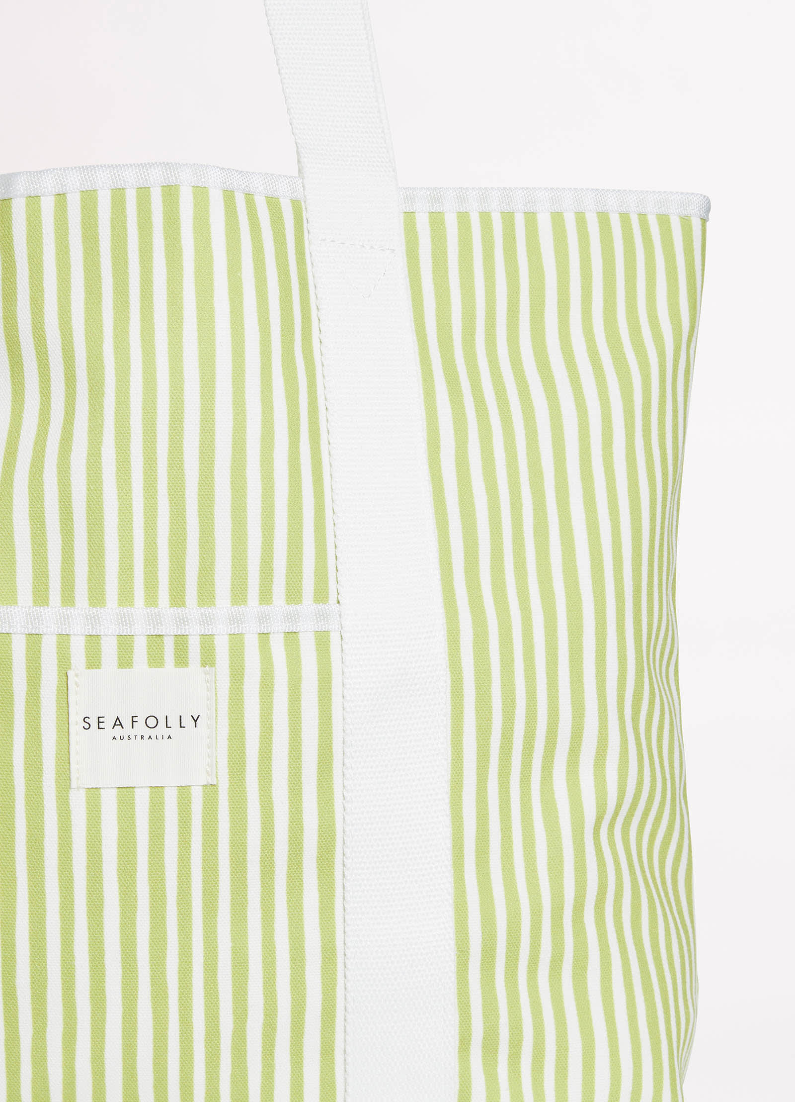 Stripe Tote Bag - Soft Olive - Soft Olive view 2