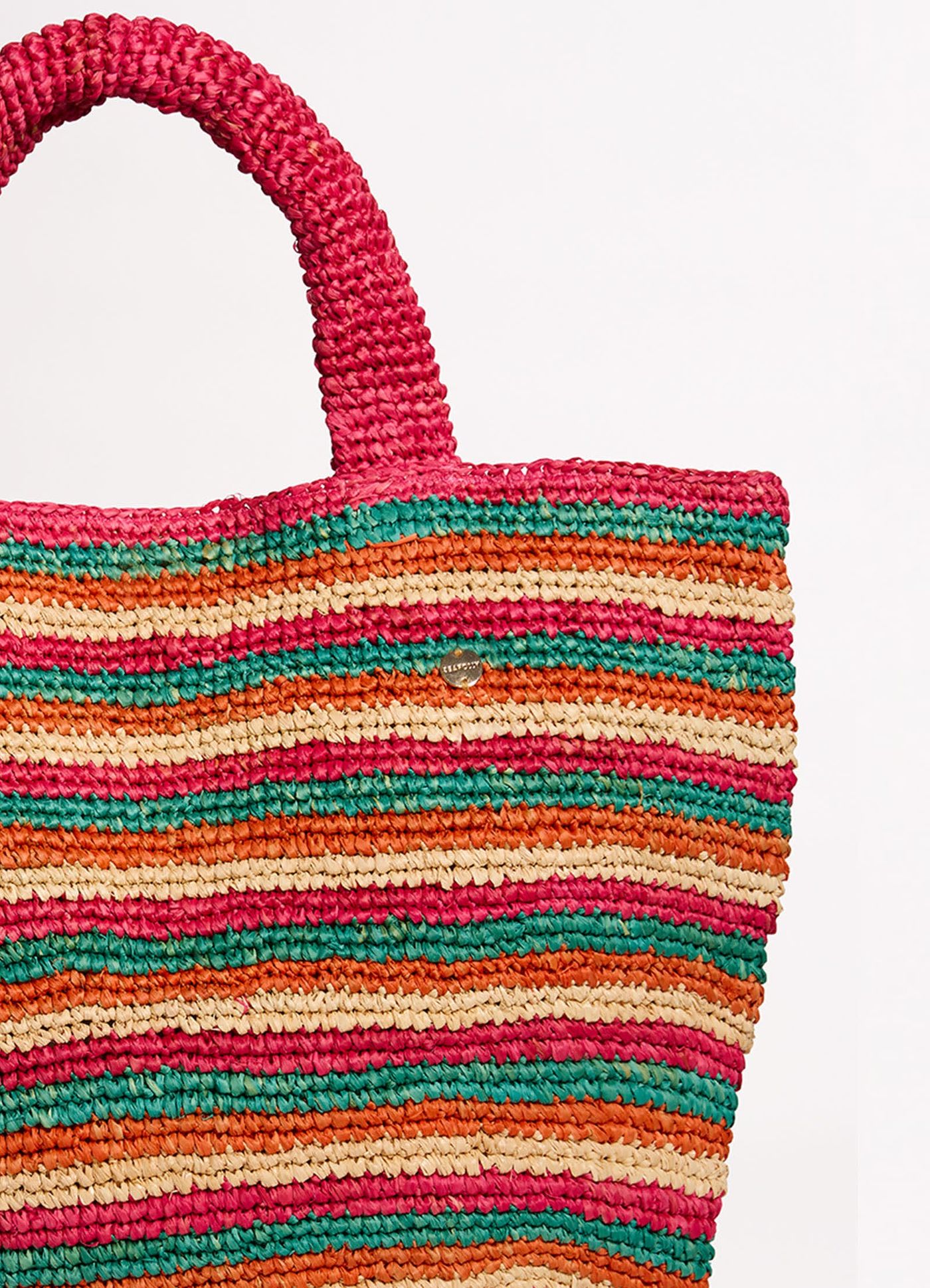 Stripe Woven Tote Bag - Multi - Multi view 3