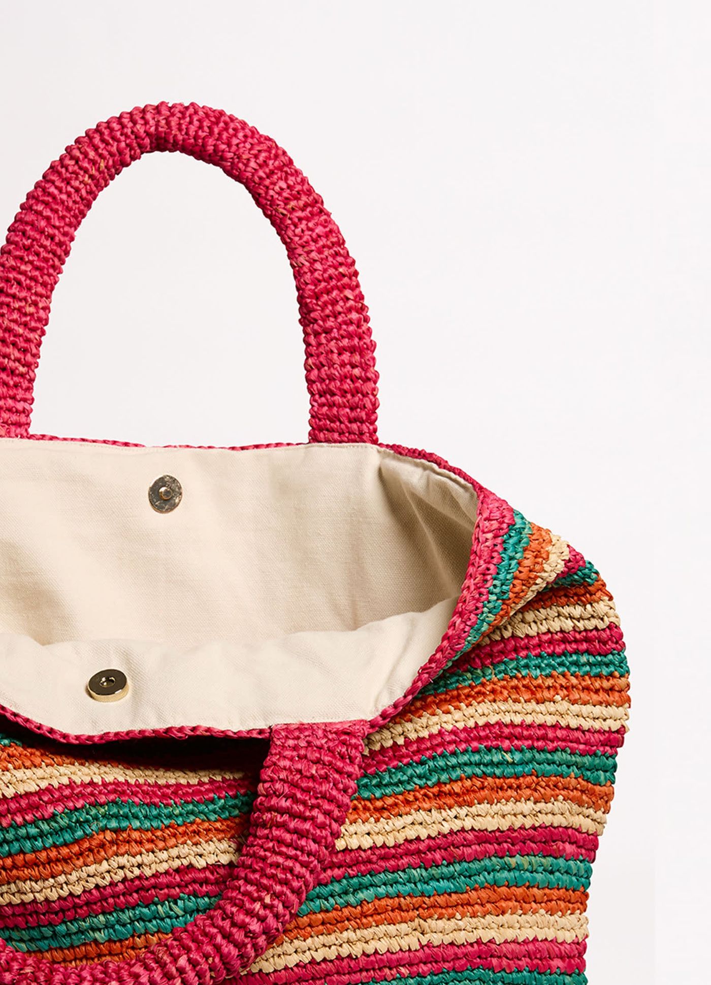 Stripe Woven Tote Bag - Multi - Multi view 4