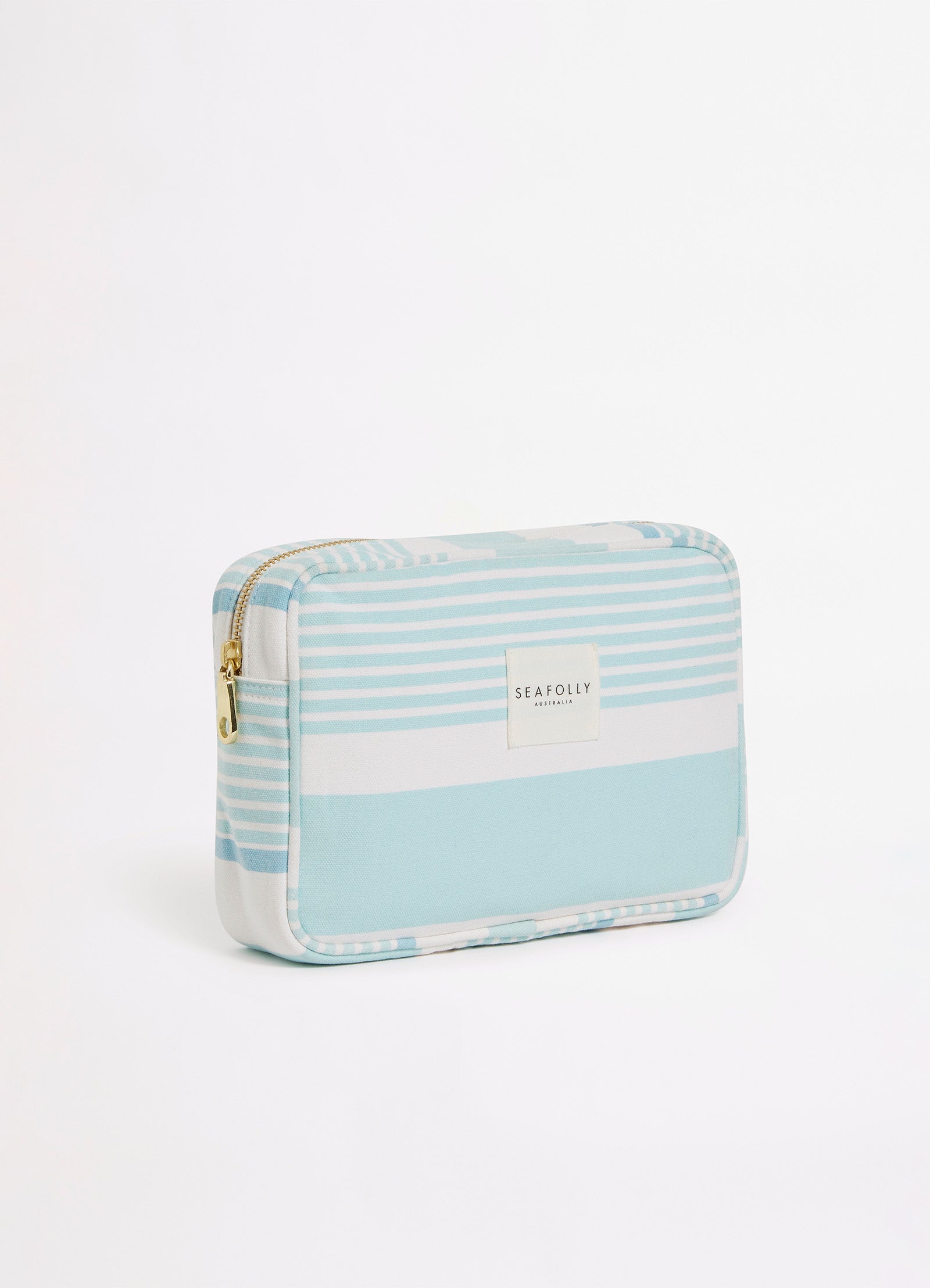 Striped Canvas Pouch - Blue Mist view 2