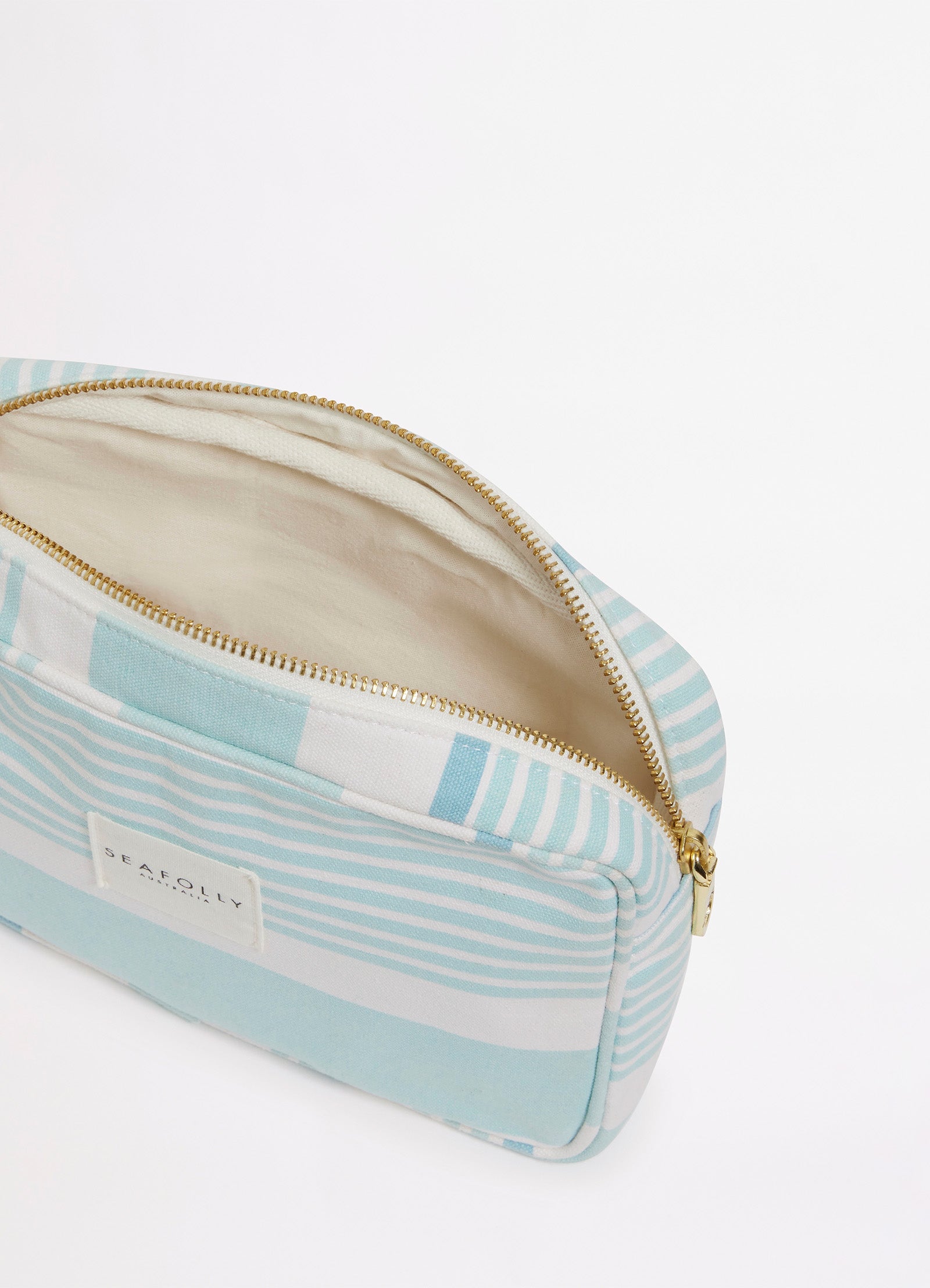 Striped Canvas Pouch - Blue Mist view 4