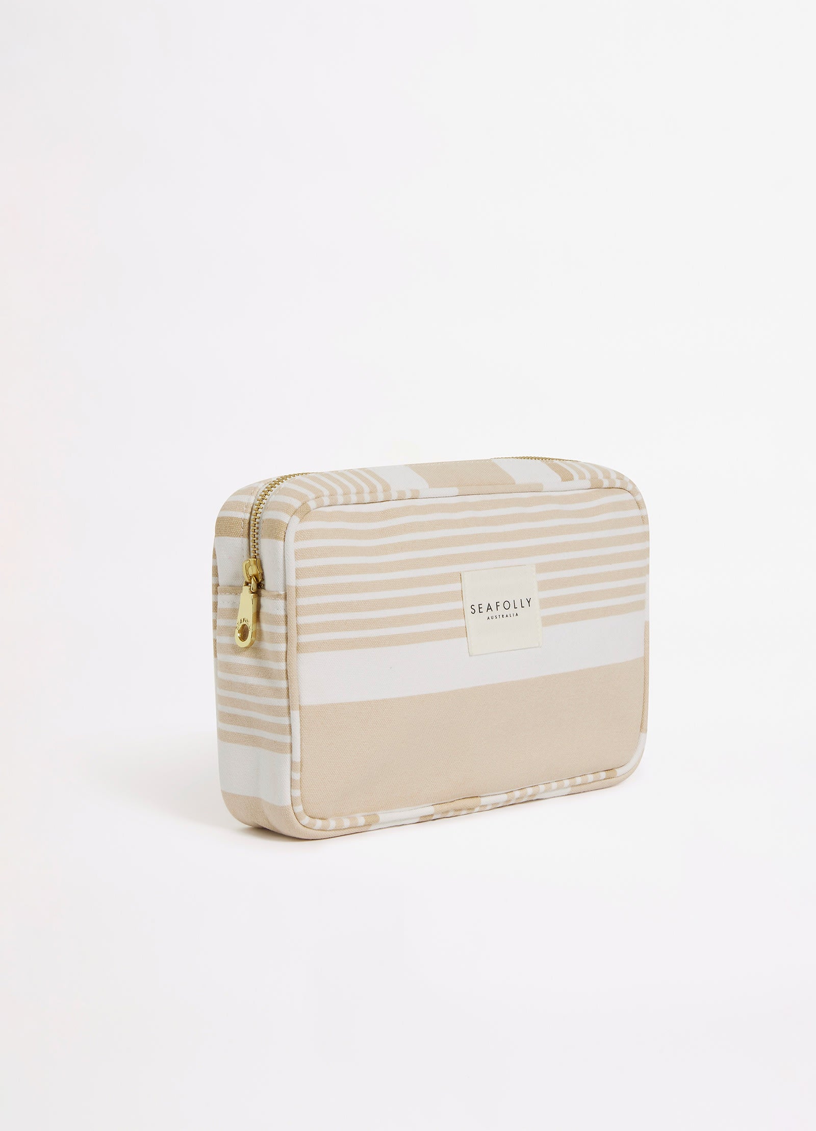Striped Canvas Pouch - Natural view 2