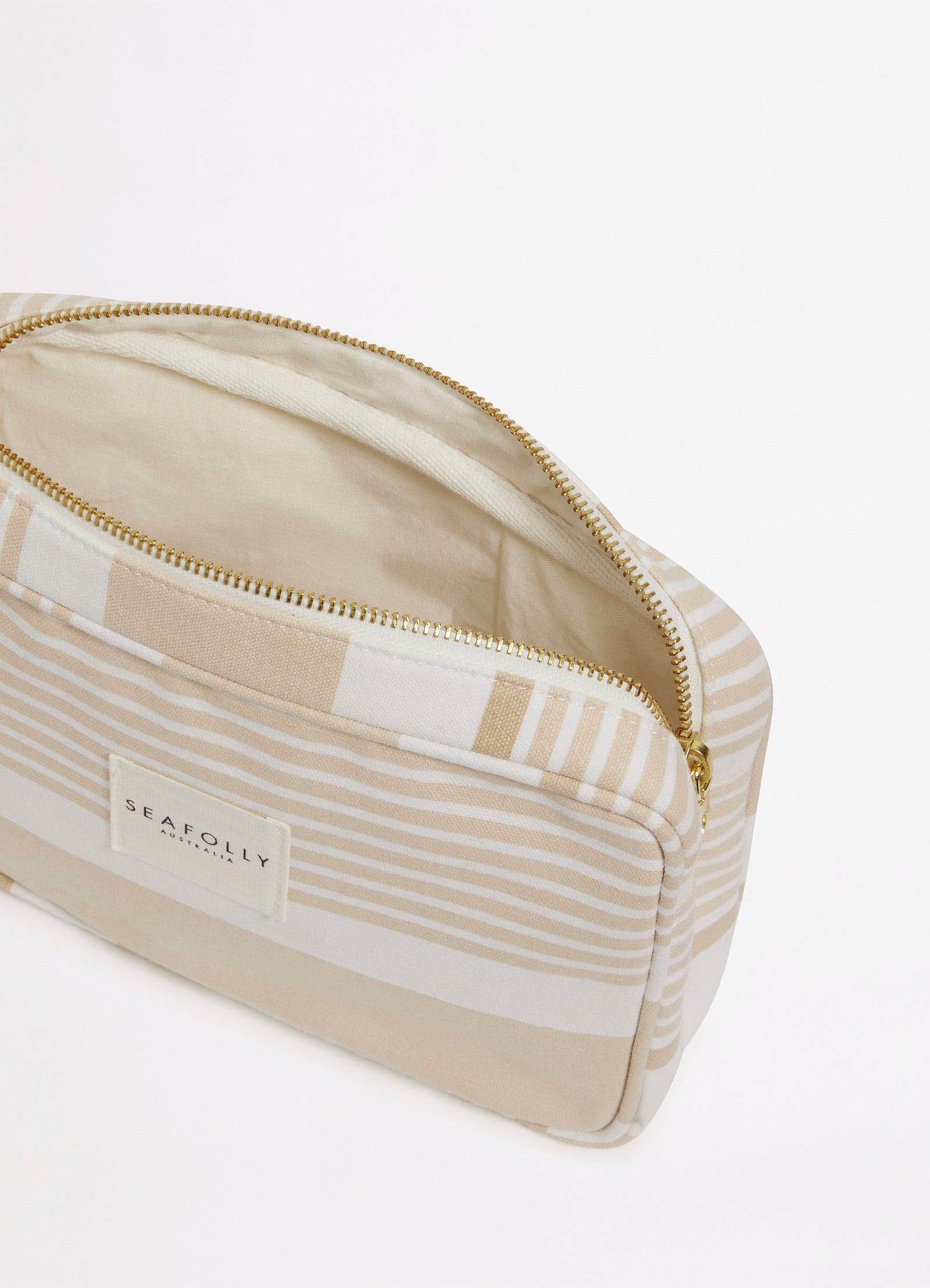 Striped Canvas Pouch - Natural view 4