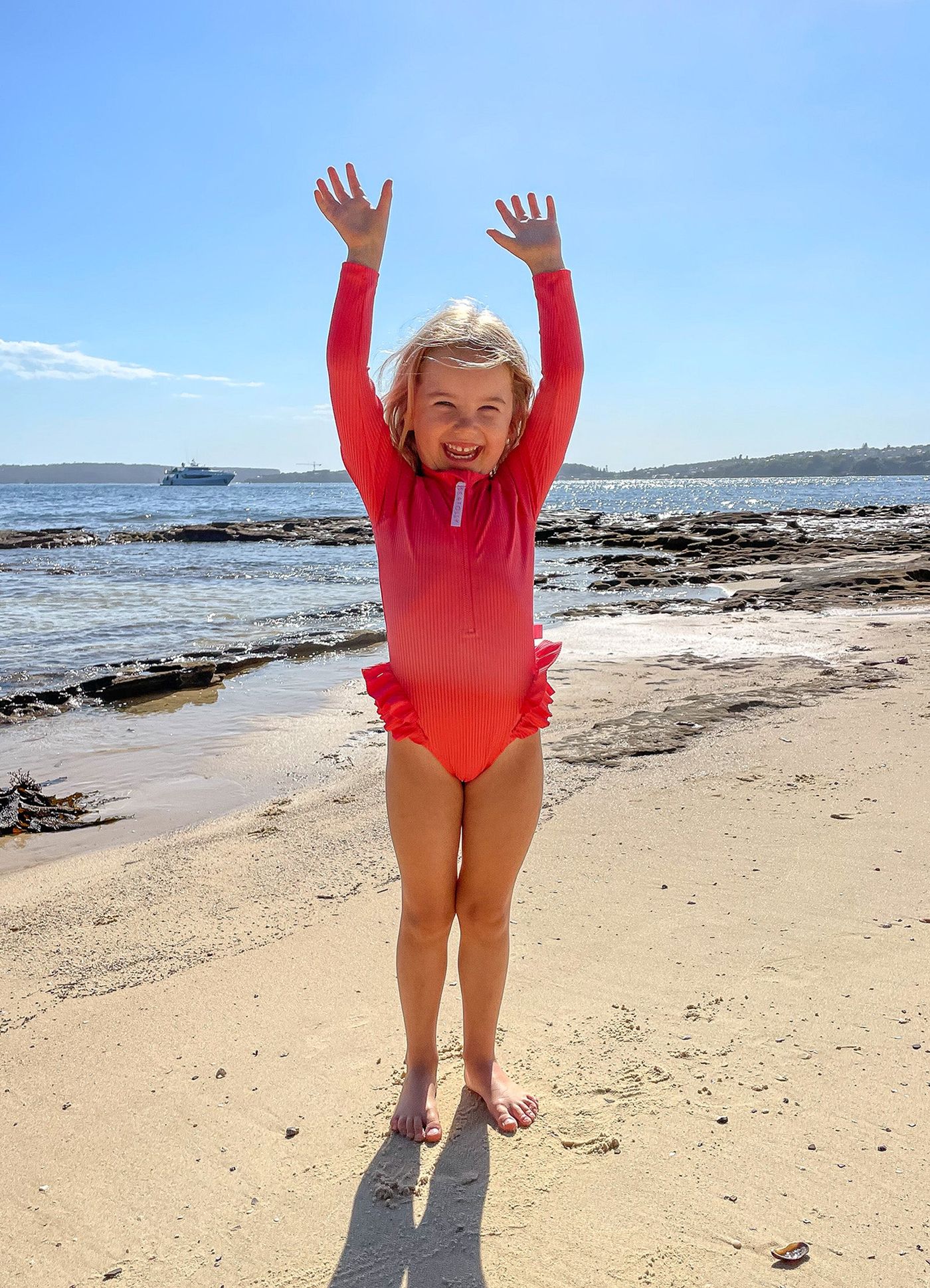 Summer Essential Girls Ruffle Hip Paddlesuit - Chintz Pink - Chintz Pink