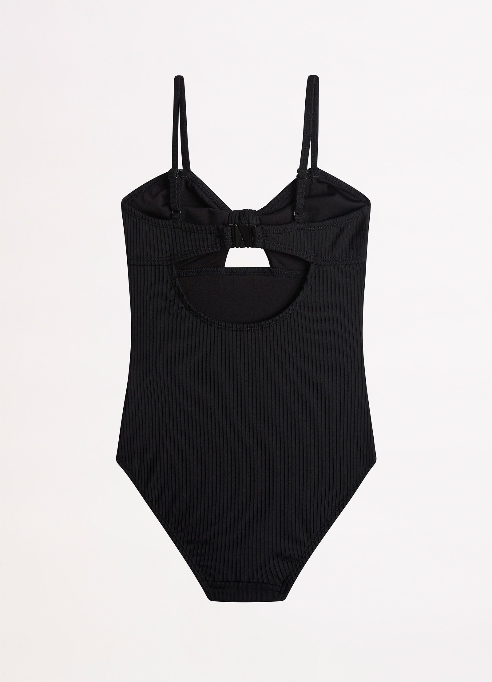 Summer Essential Girls Tie Front One Piece - Black - Black view 2