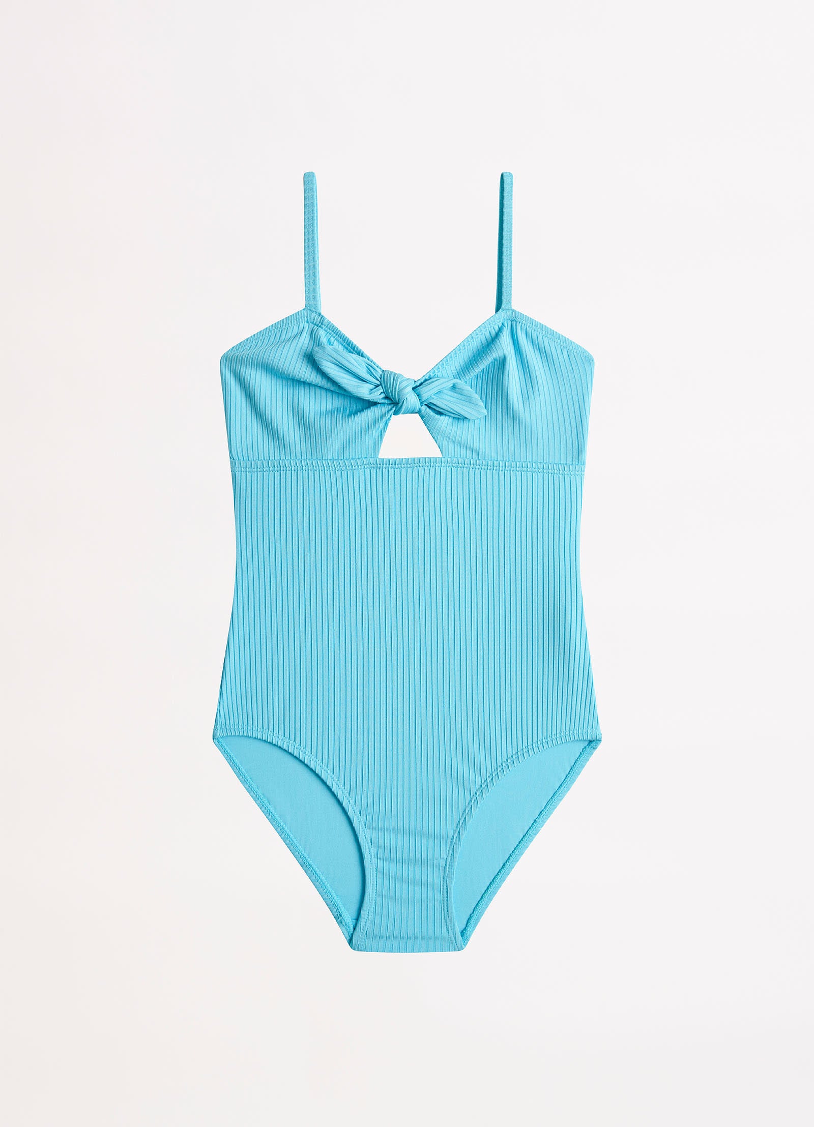 Summer Essential Girls Tie Front One Piece - Sky - Sky