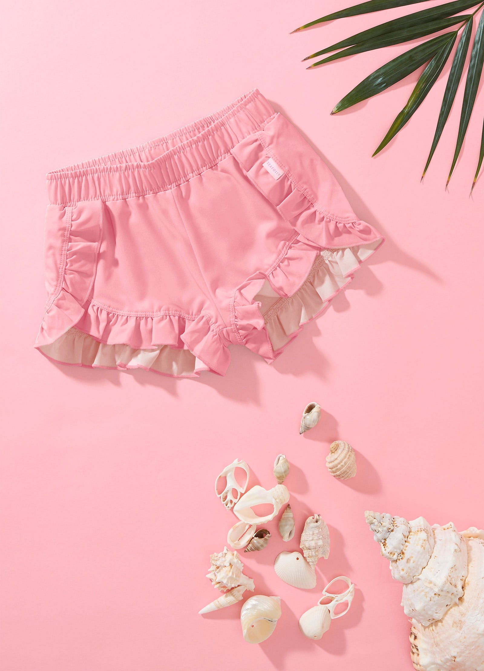 Summer Essentials Girls Ruffled Boardshorts - Rose - Rose view 2