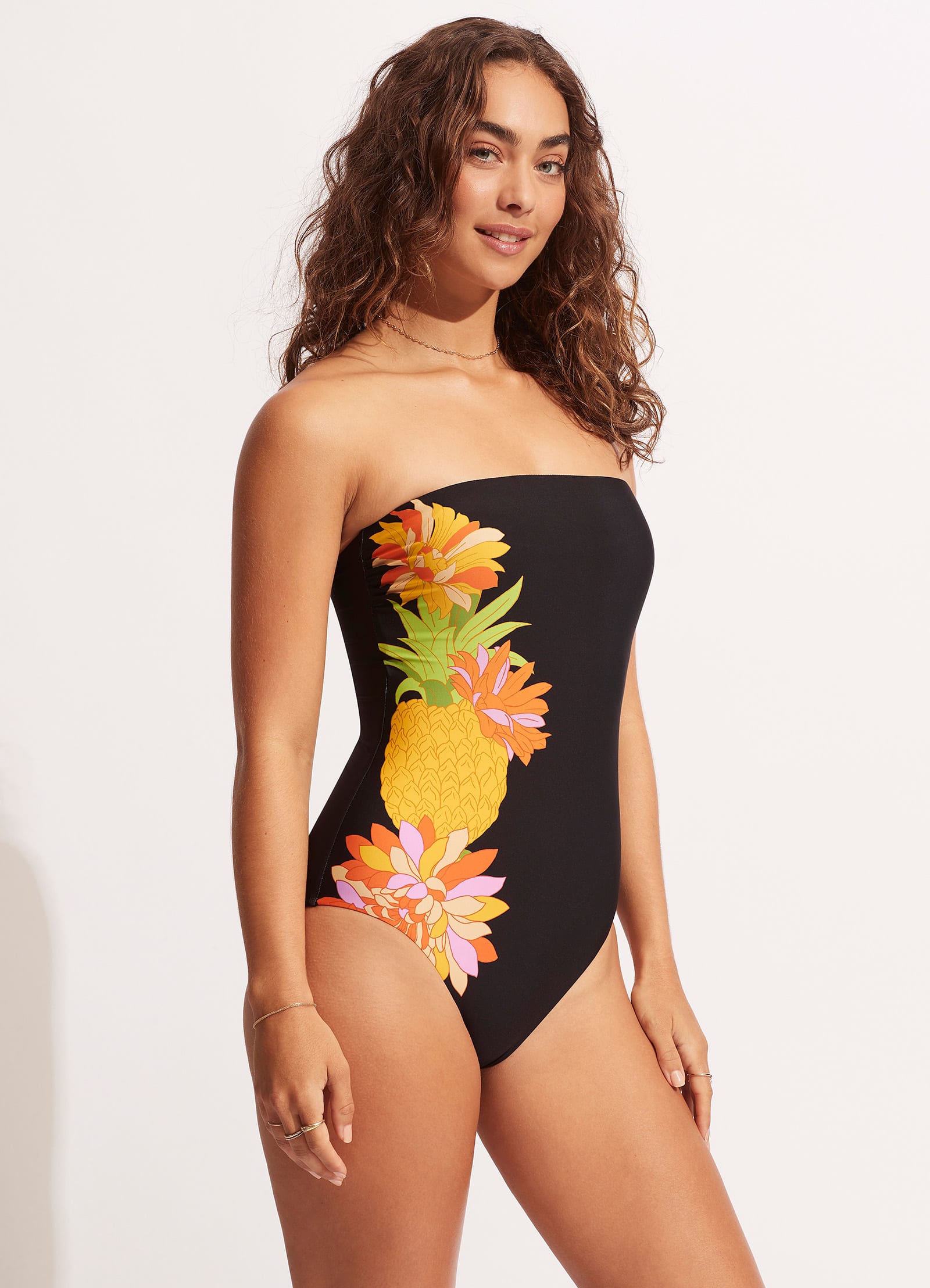 Summer Salt Bandeau One Piece - Black - Black view 4