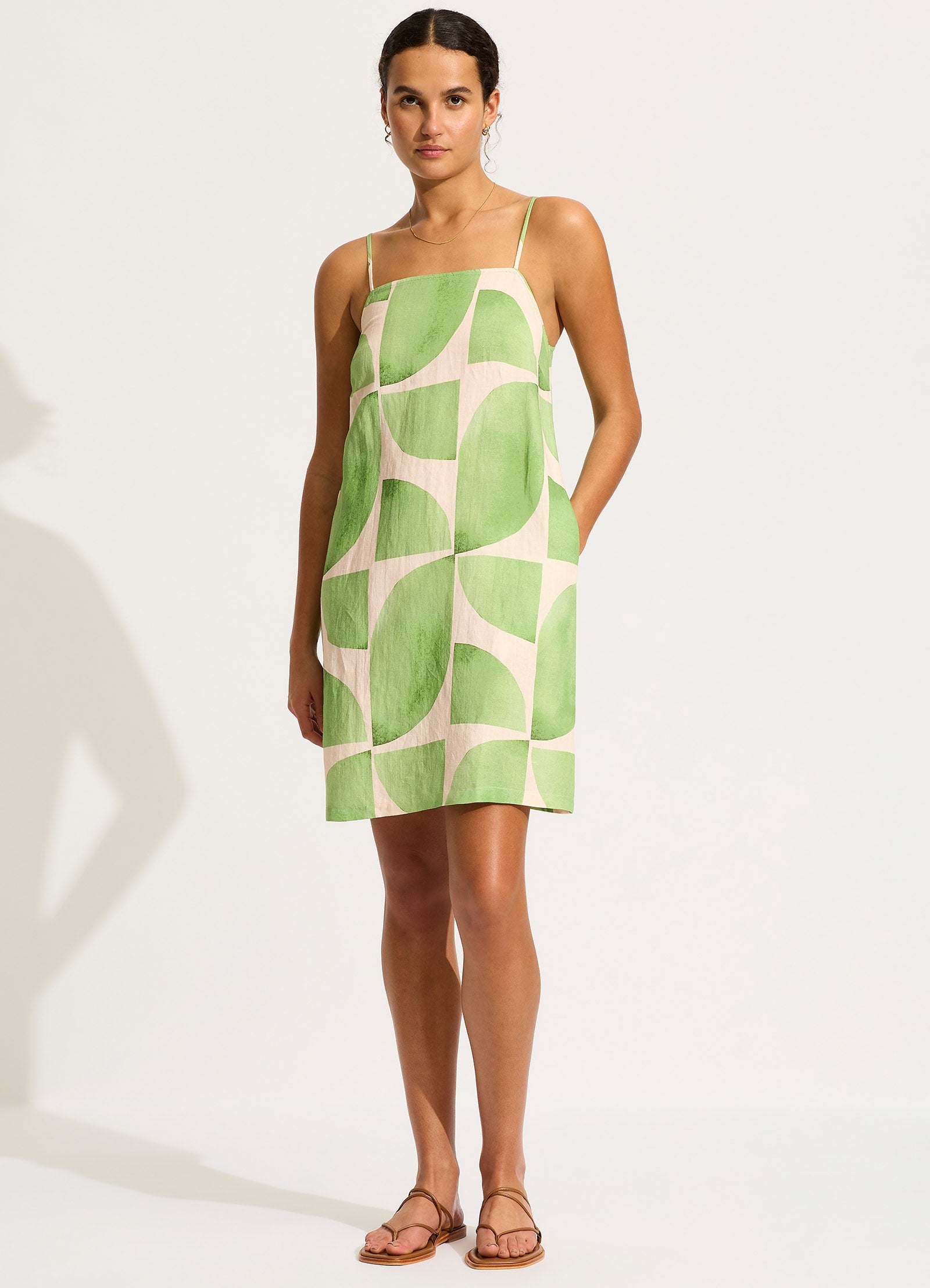 Sunray Bandeau Mini Dress - Sage - Sage