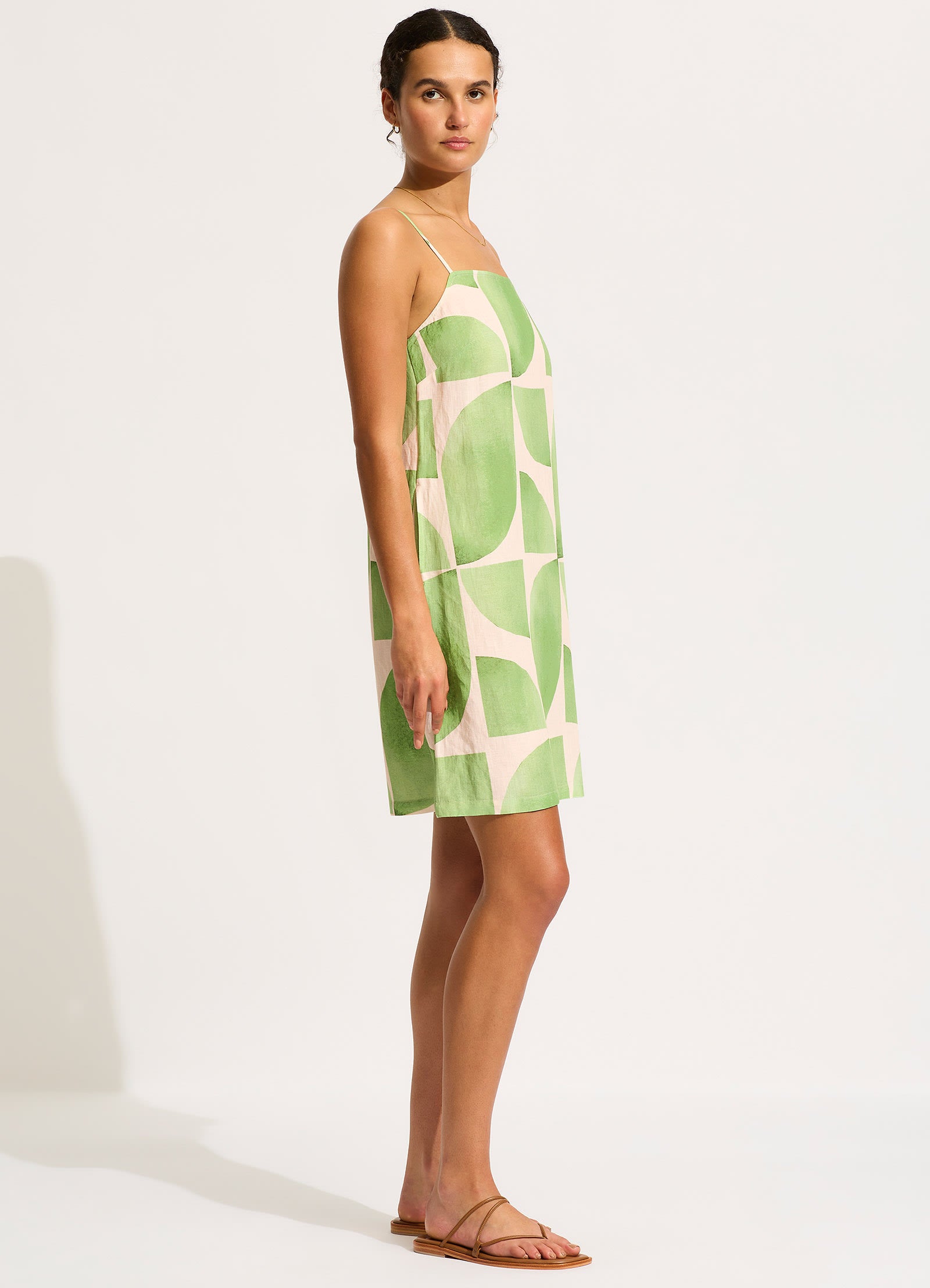 Sunray Bandeau Mini Dress - Sage - Sage view 2