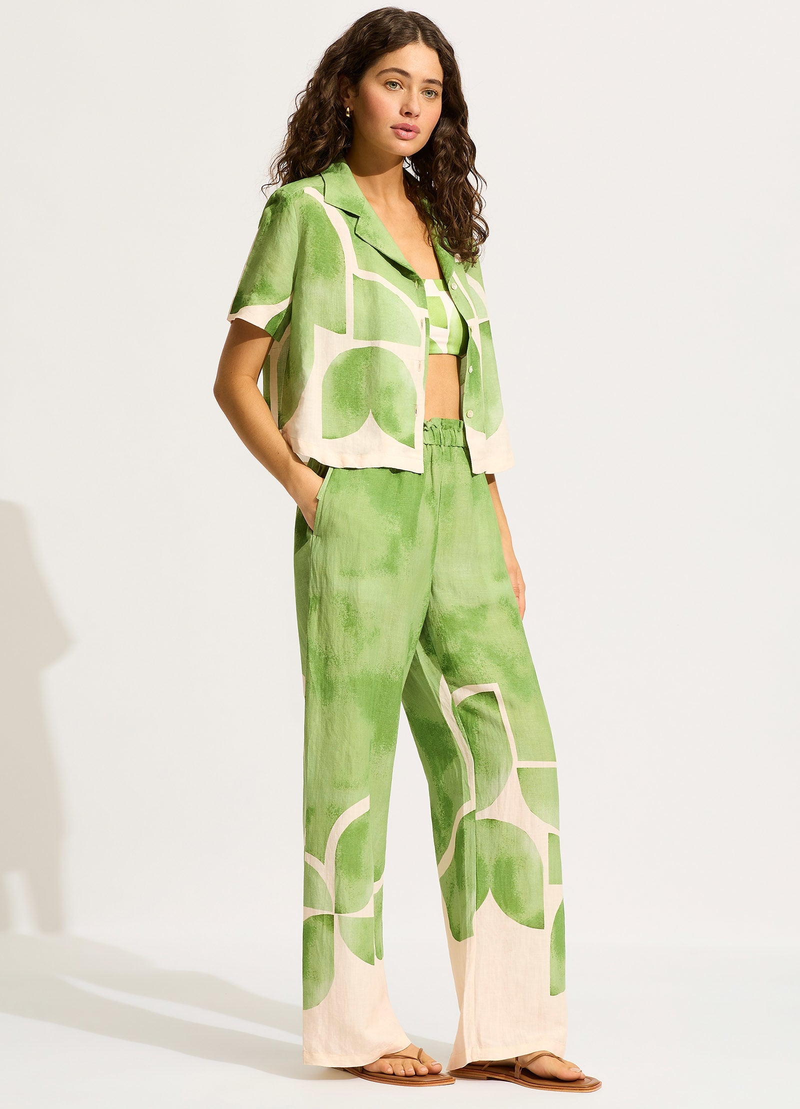 Sunray Drawstring Pant - Sage - Sage view 3