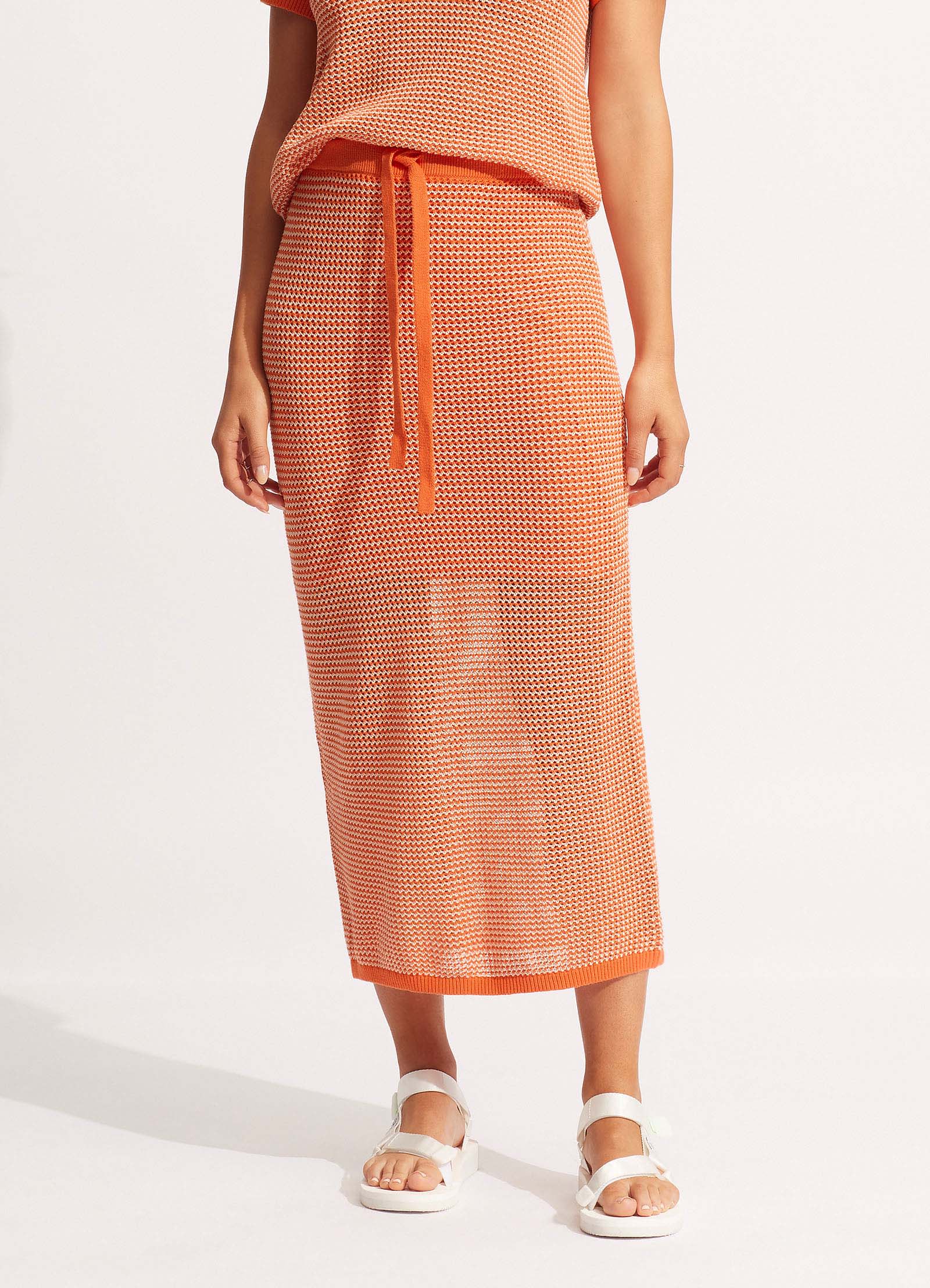 Sunray Knit Skirt - Mandarin - Mandarin view 2