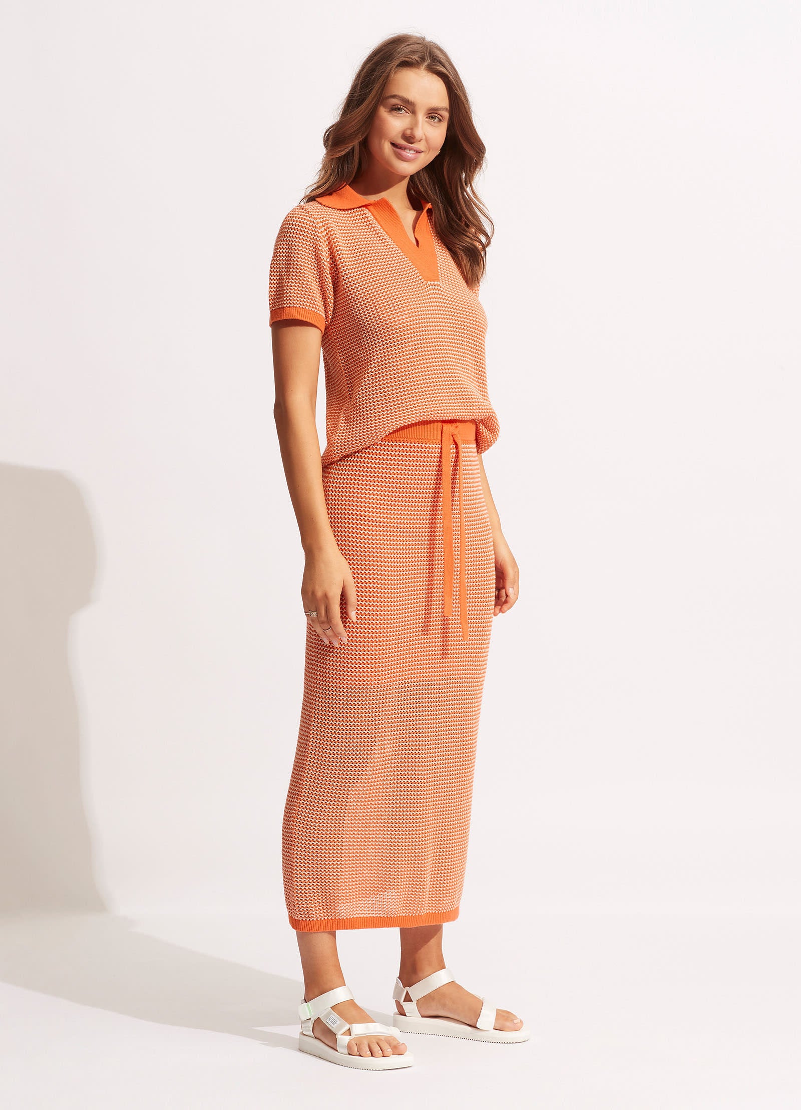 Sunray Knit Skirt - Mandarin - Mandarin view 3