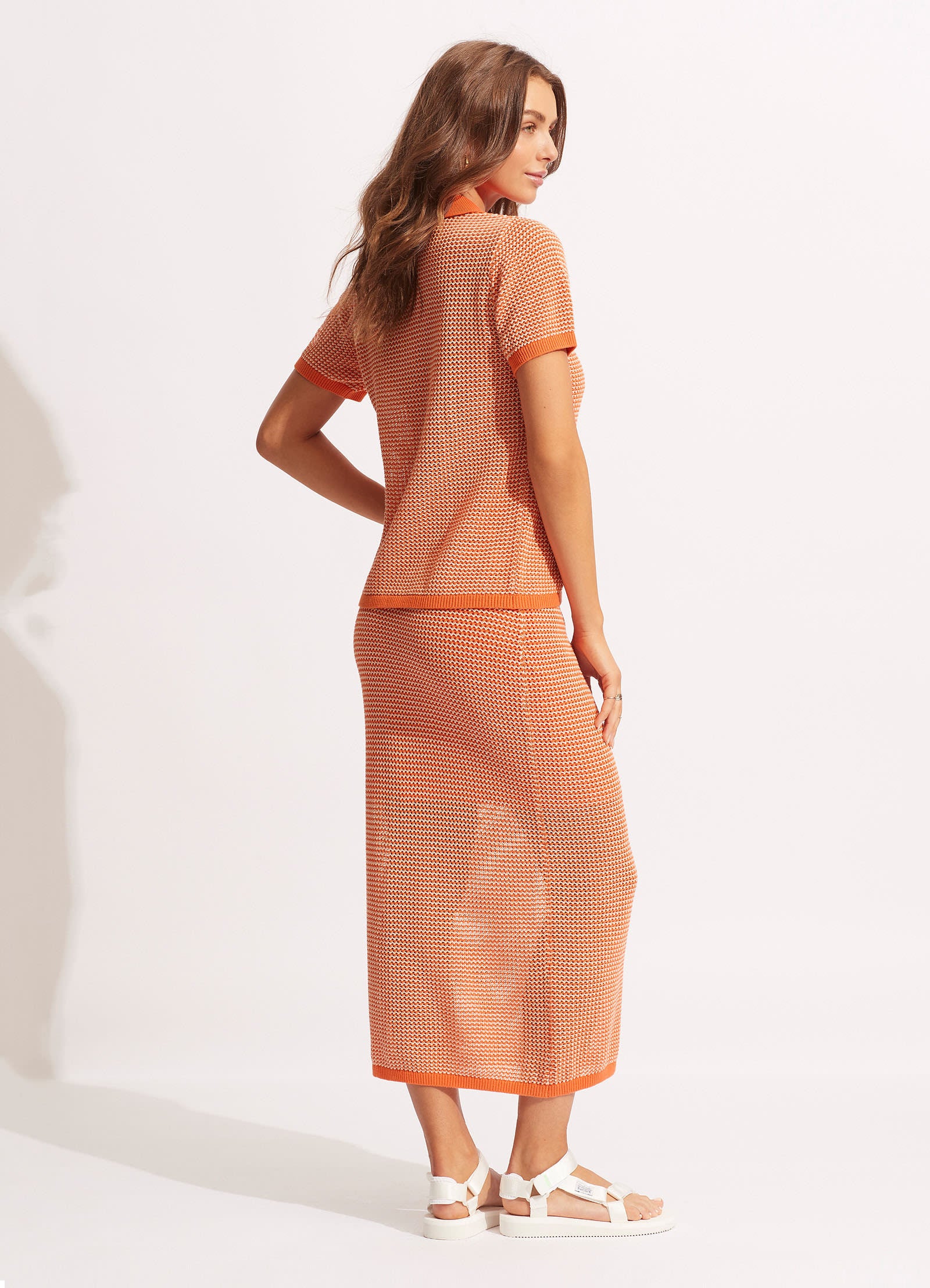 Sunray Knit Skirt - Mandarin - Mandarin view 4