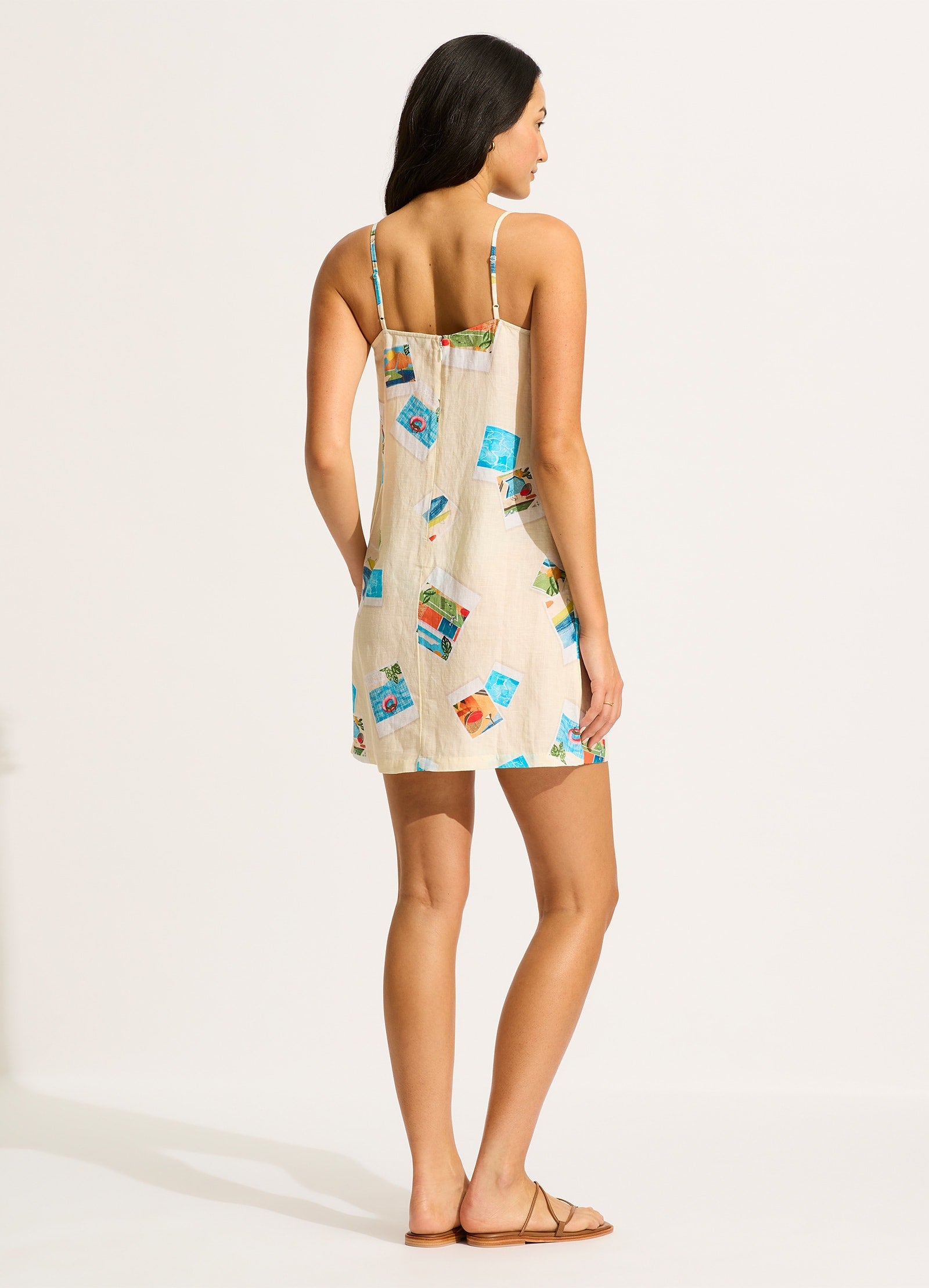 Sunset Bandeau Mini Dress - Ecru view 3