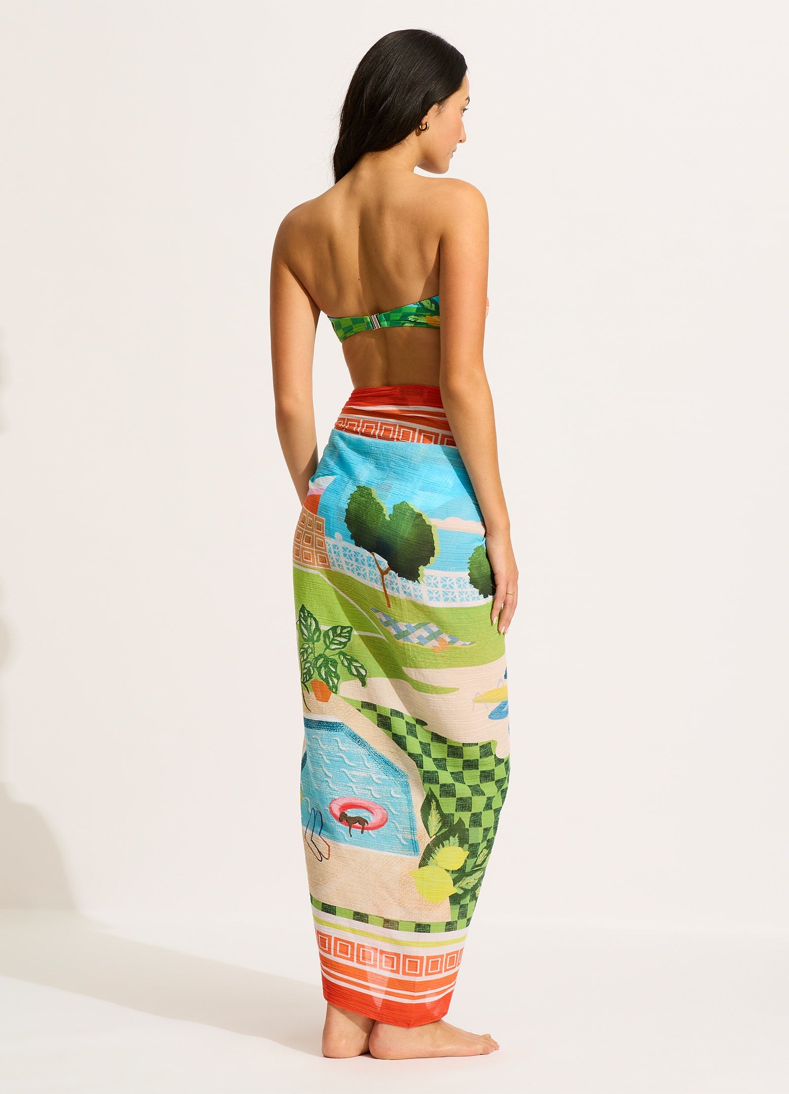 Sunset Sarong - Turquoise view 3