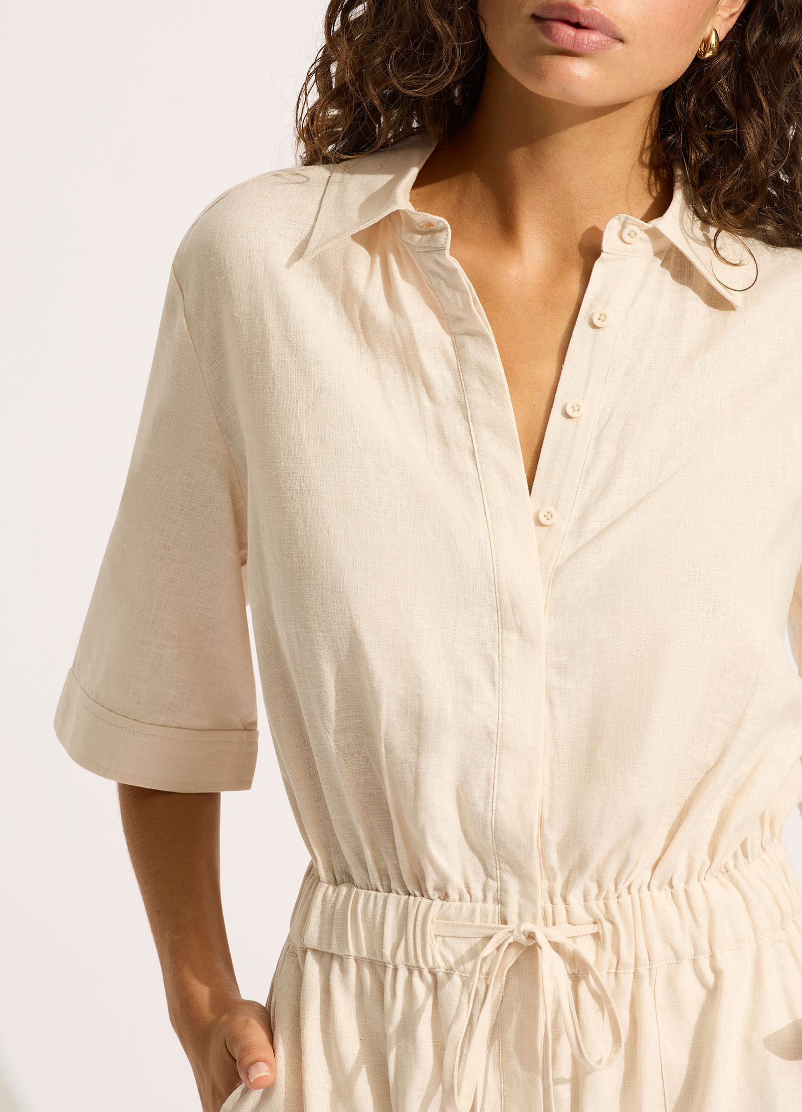 Sunside Playsuit - Ecru - Ecru view 4
