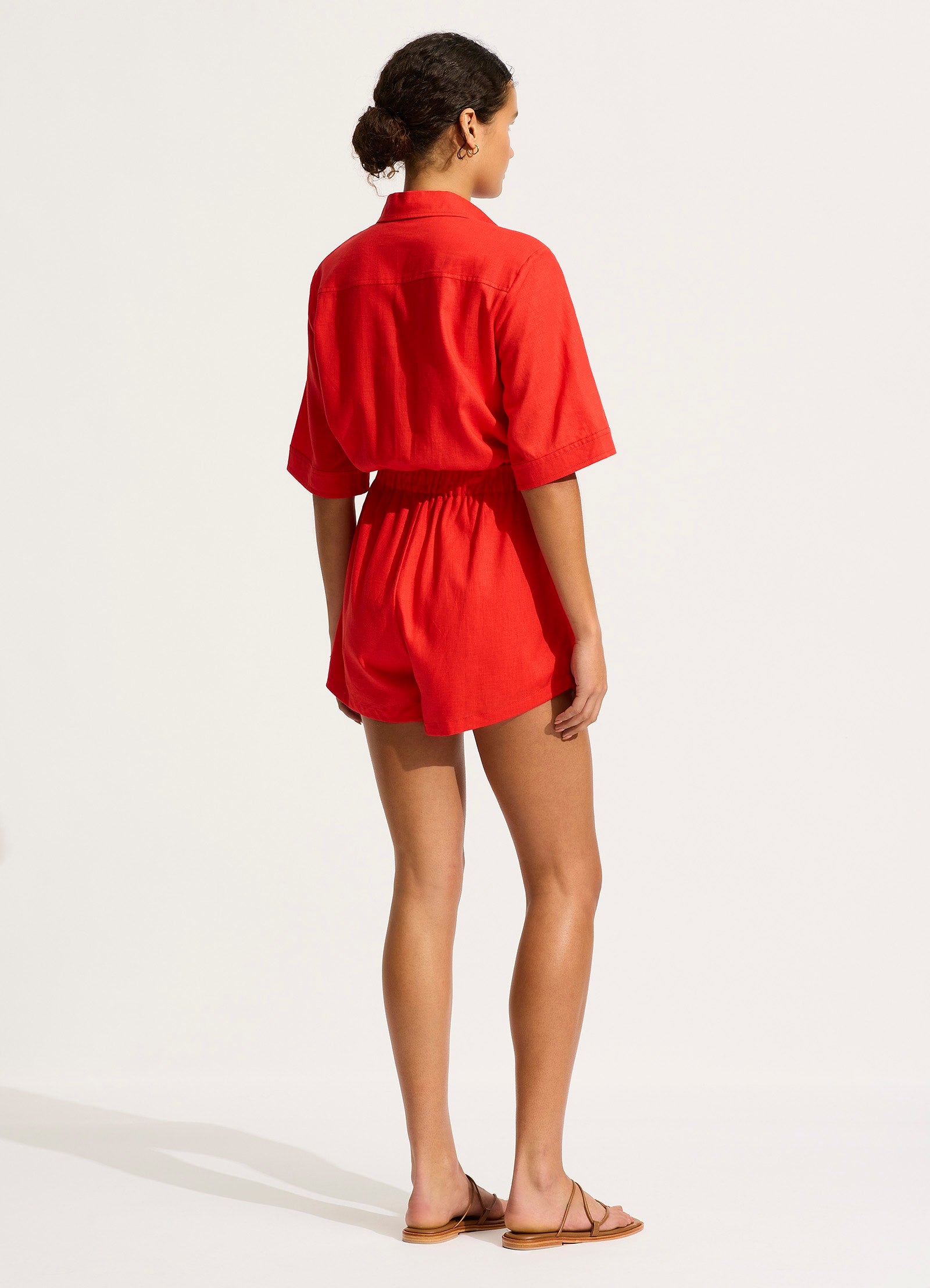 Sunside Playsuit - Flame - Flame view 3