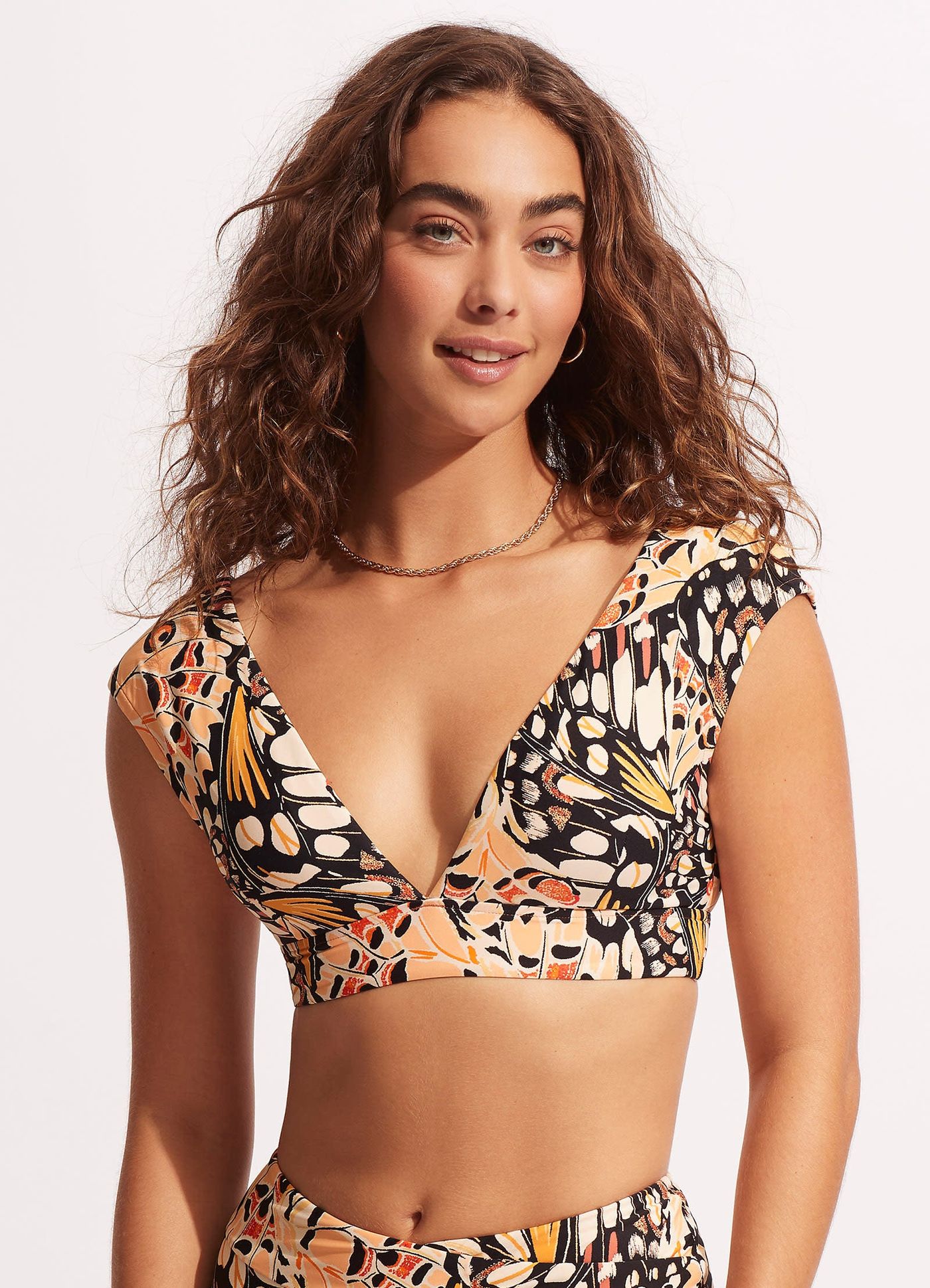 Take Flight Cap Sleeve Top - Mandarin - Mandarin view 2