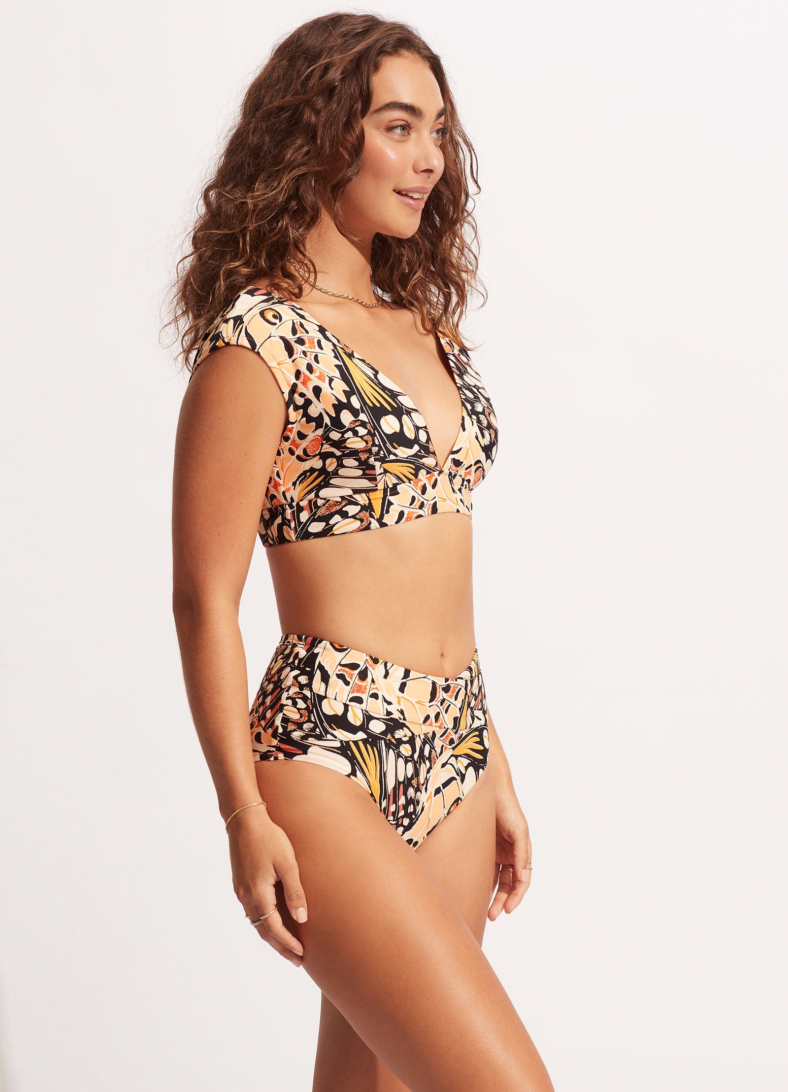 Take Flight Cap Sleeve Top - Mandarin - Mandarin view 3