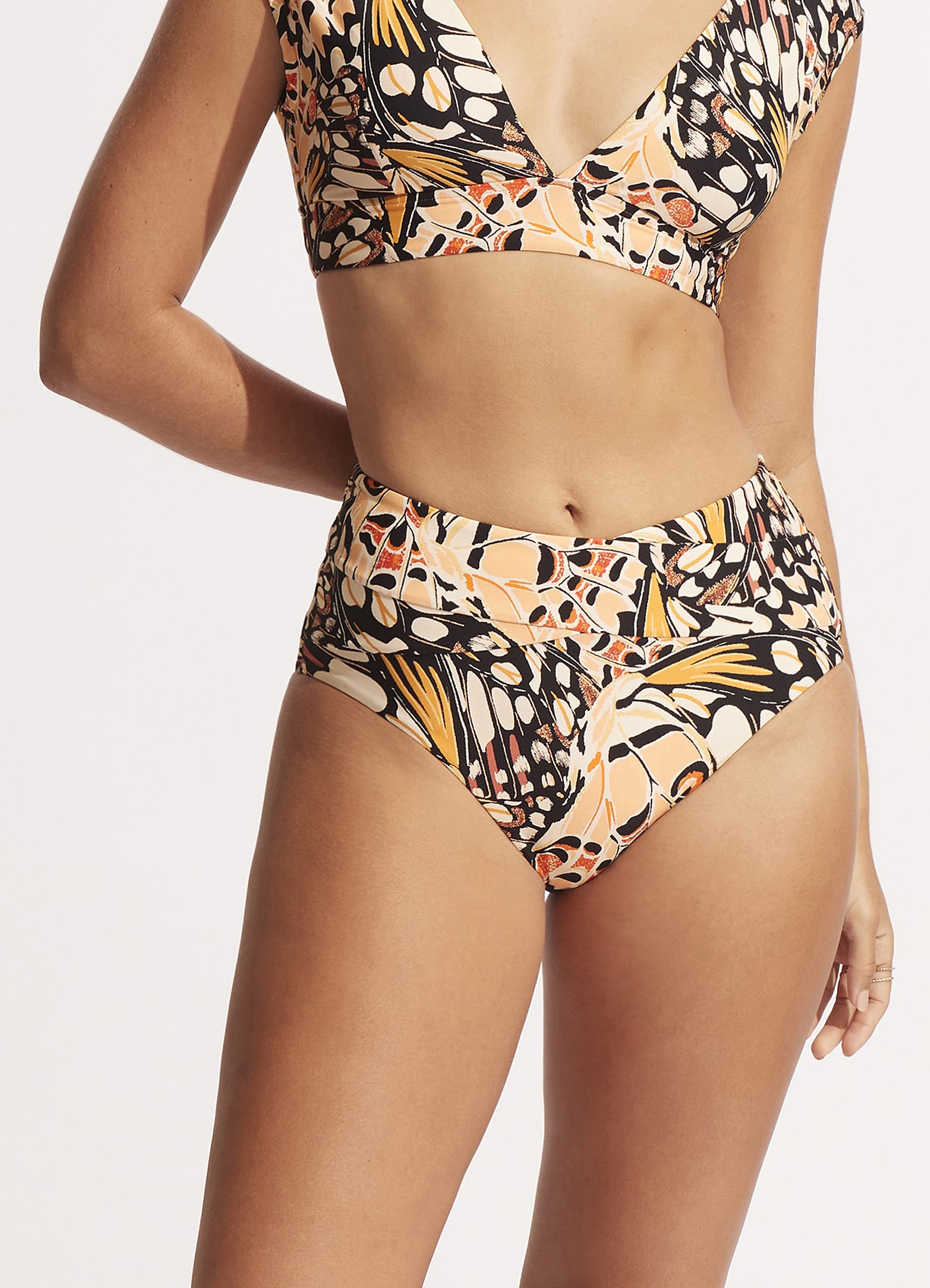 Take Flight High Waisted Bikini Bottom - Mandarin - Mandarin view 2