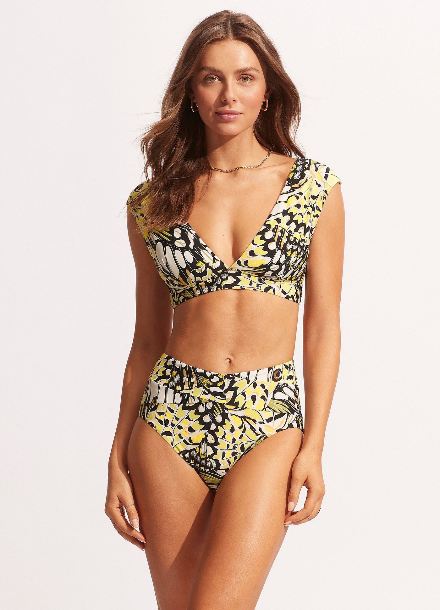 Take Flight High Waisted Bikini Bottom - Wild Lime - Wild Lime