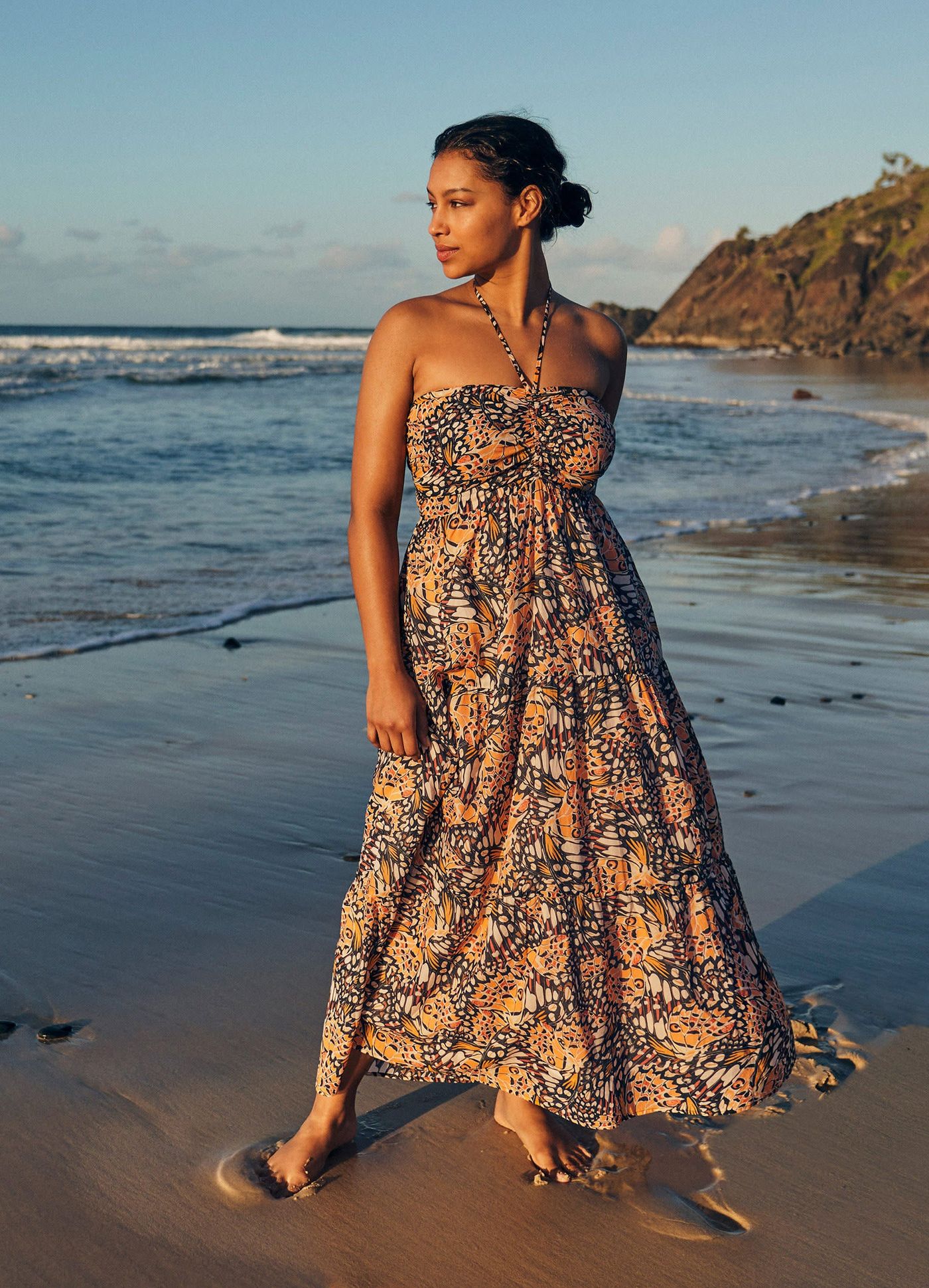 Take Flight Tiered Dress - Mandarin - Mandarin