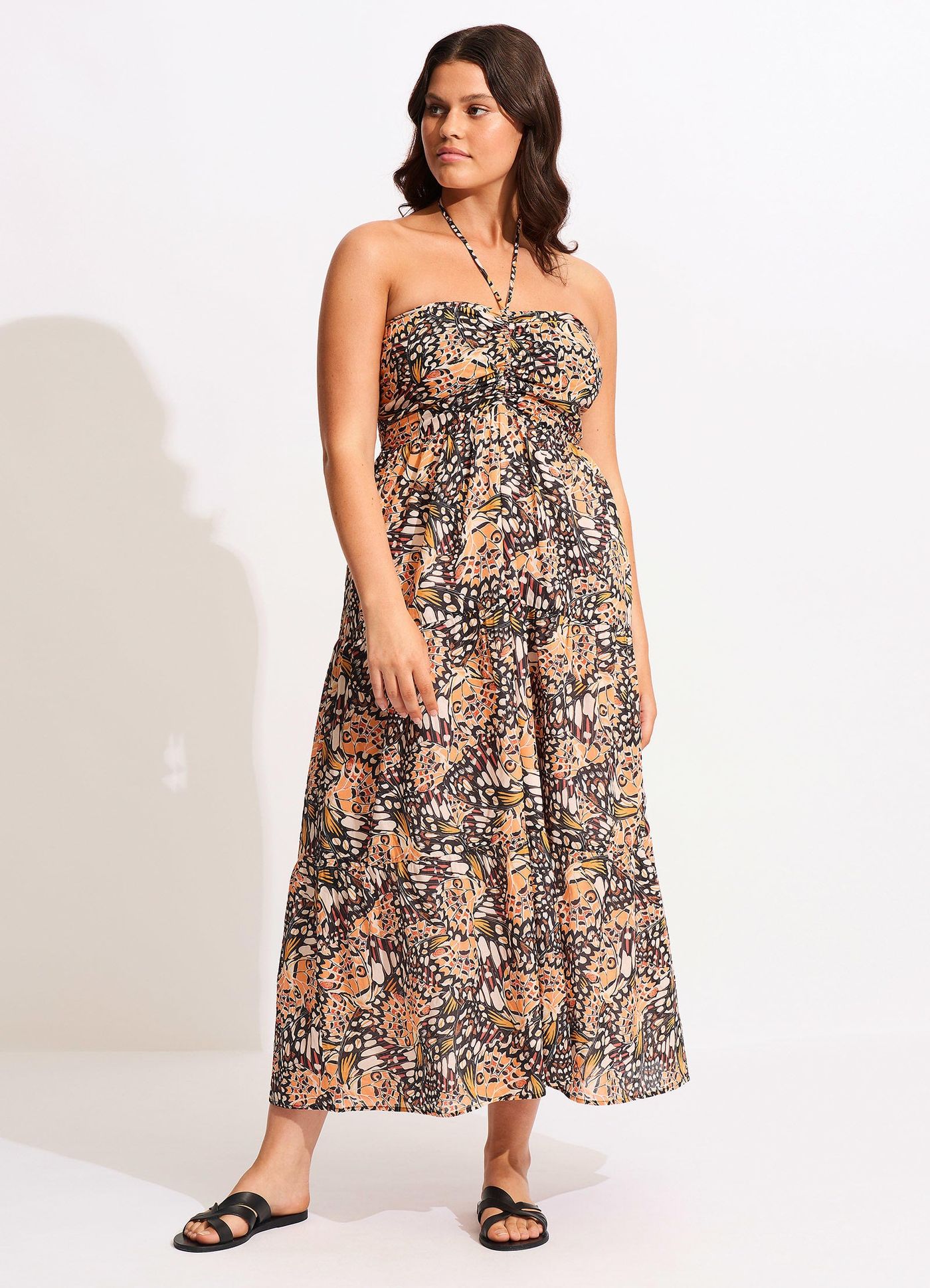 Take Flight Tiered Dress - Mandarin - Mandarin view 2